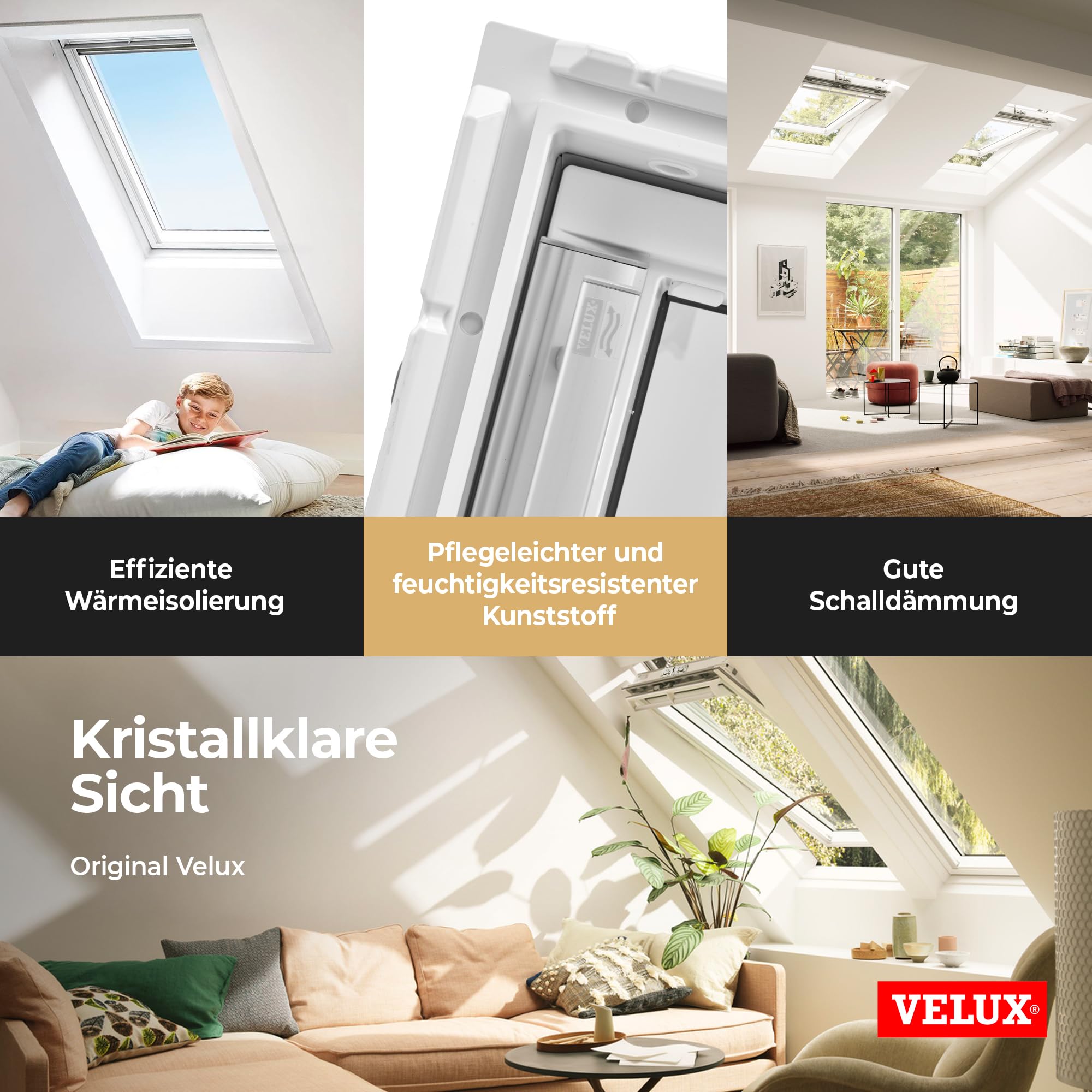 VELUX Austauschfenster: Austausch-Paket Kunststoff für alte Velux Dachfenster (Größe: 66 x 118 - für Velux "206" und "F06")