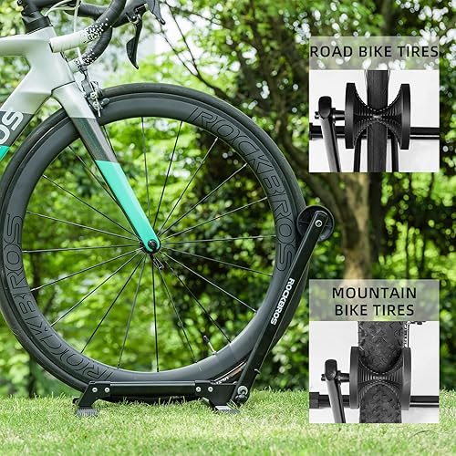 Miniatura 3 de ROCKBROS Soporte de bicicleta estable para bicicletas de piso, soporte de estacionamiento para bicicleta de montaña y carretera, interior y exterior
