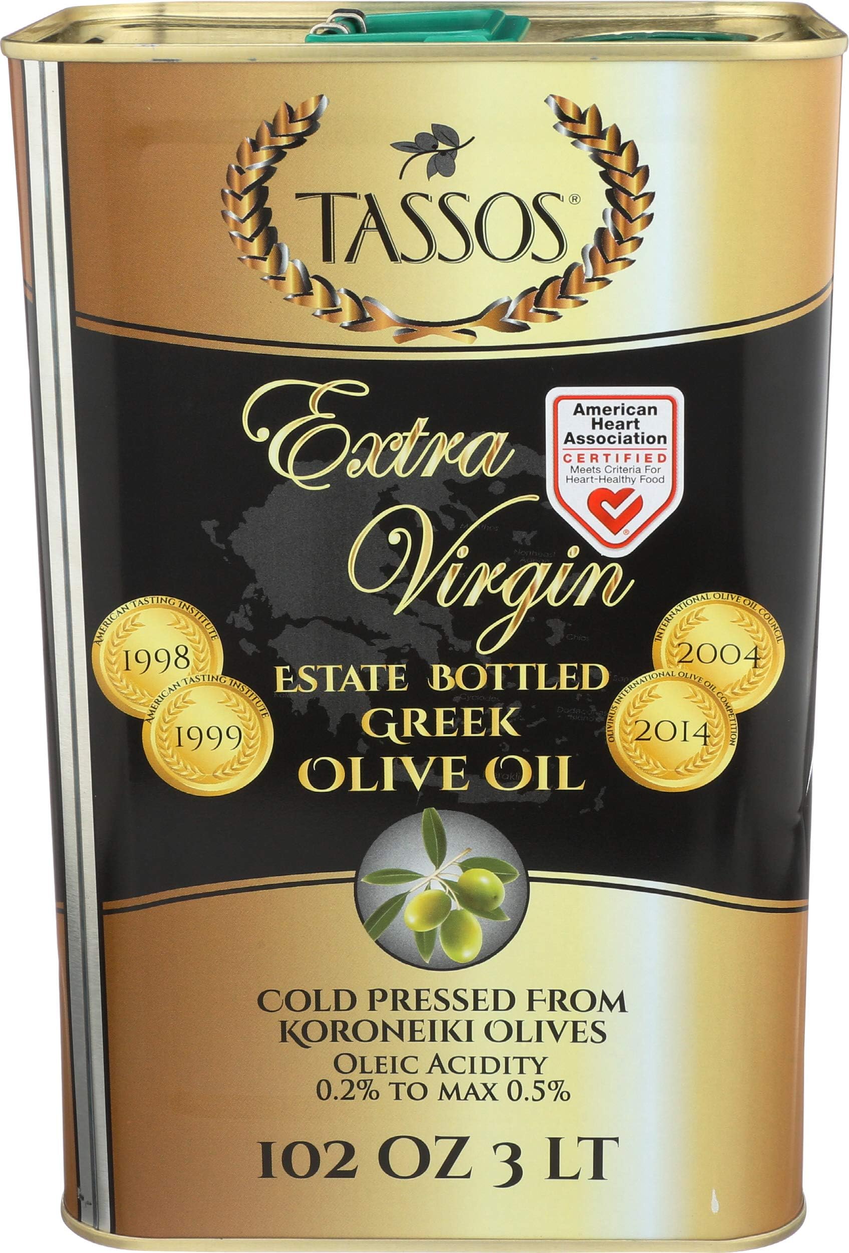 Tassos Extra Virgin Olive Oil In Tin, 102Ounce Grocery