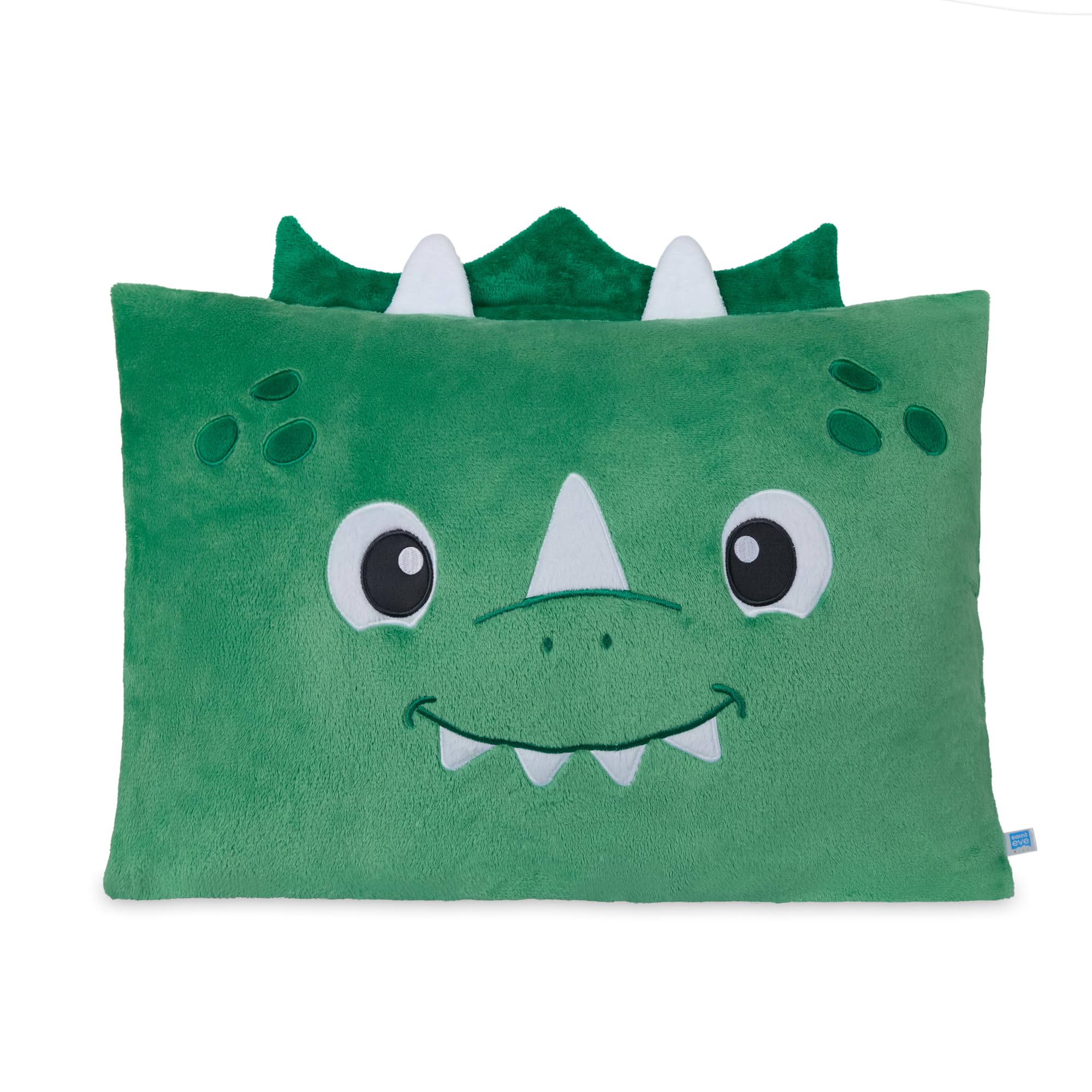 Saint Eve Kids Pillow Pals Fuzzy Pillow Case, Cute Animal Friends Soft Pillow Cover for Kids Beds and Nap Time - Mochi The Dino