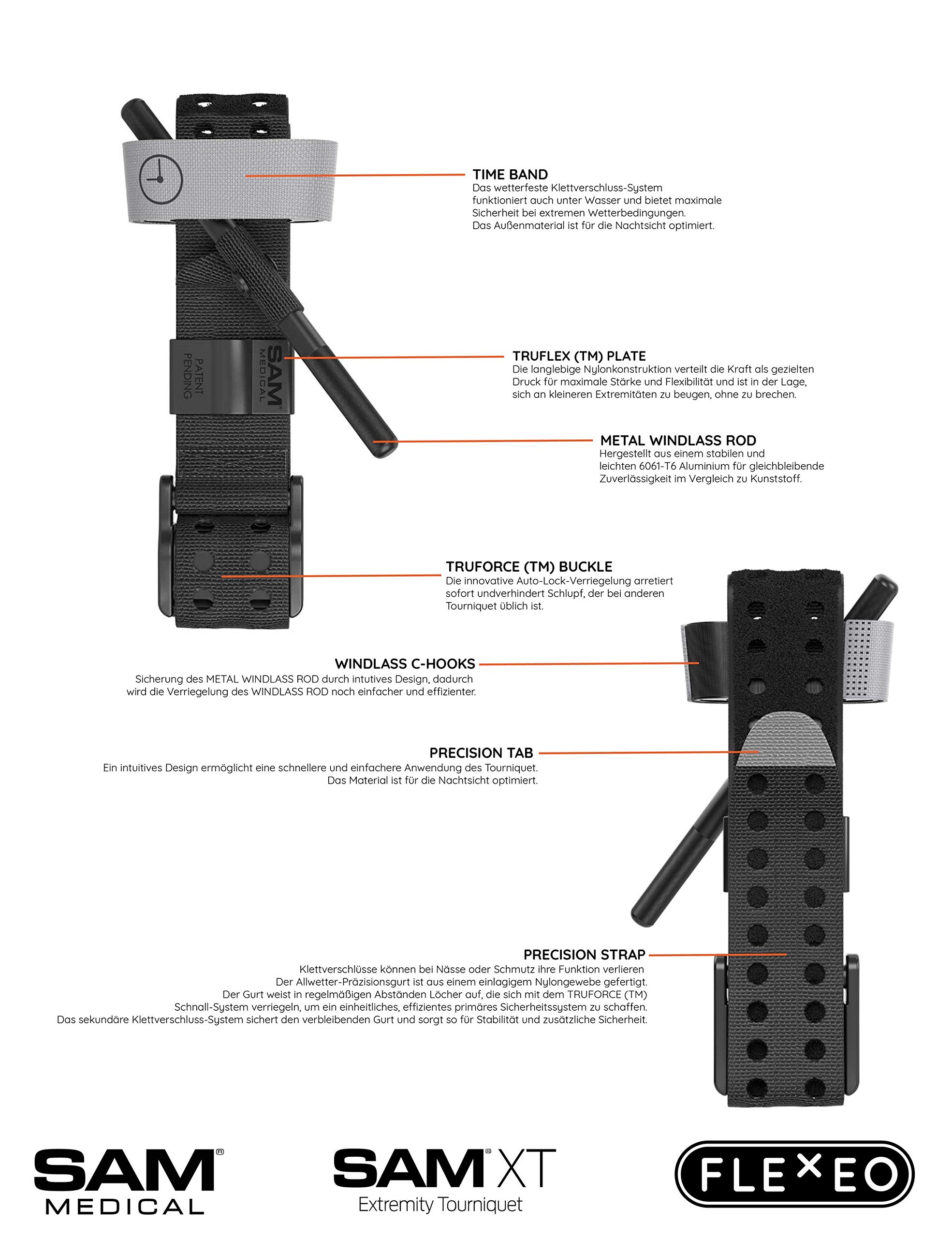 FLEXEO SAM XT Extremity Torniquete, negro