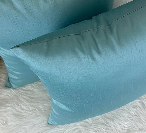 Vista 240 de Aiking Home - Funda de almohada de seda sintética, cierre de cremallera, juego de 2