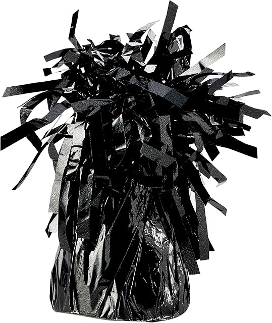 Amscan 991365-10 - Black Fringed Foil Balloon Weight - 170g