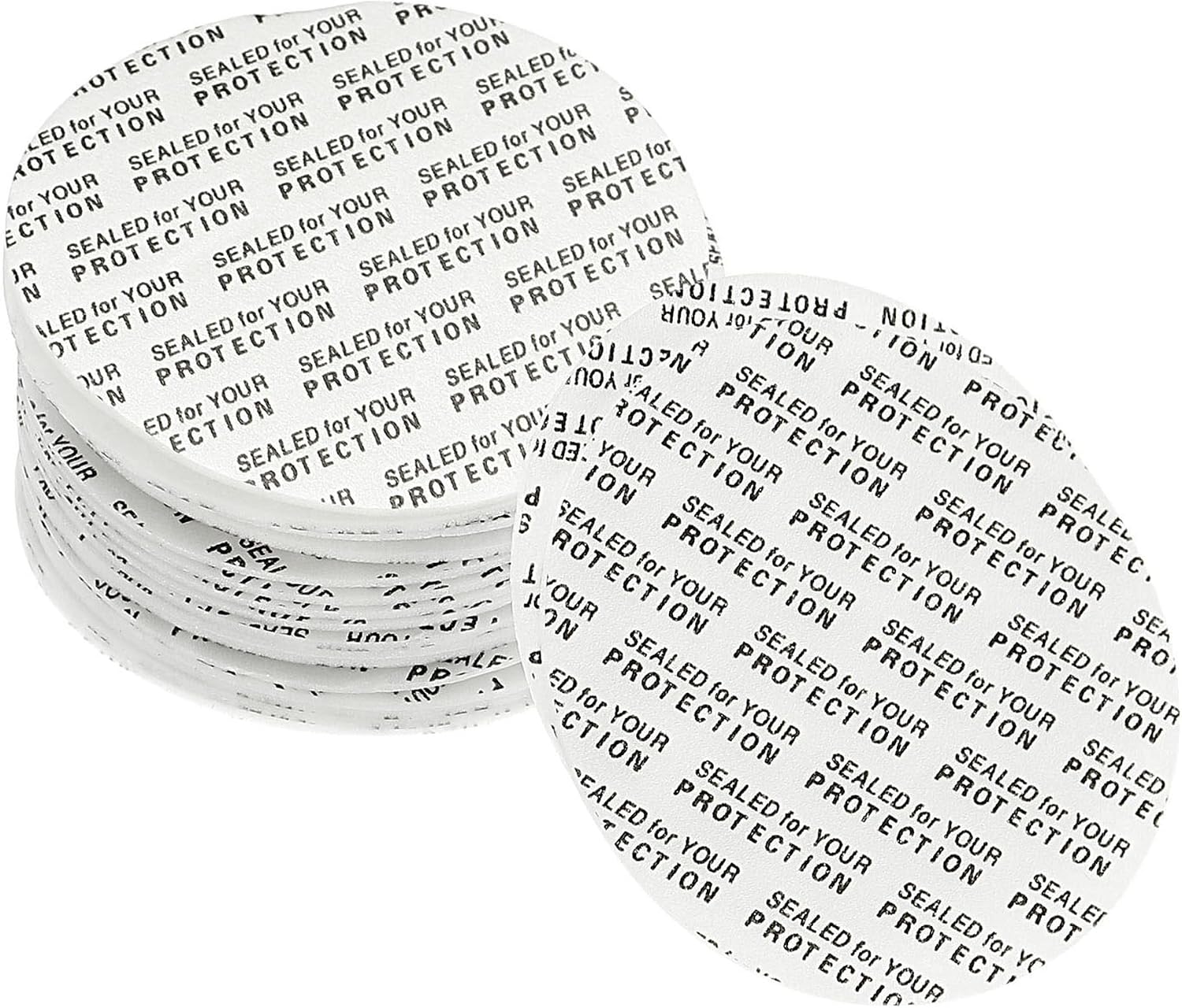 YOKIVE 100Pcs Foam Lid Liners, Polystyrene Tamper Pressure Sensitive Liners, Great for Bottle Cap Sealing (White, 53mm)