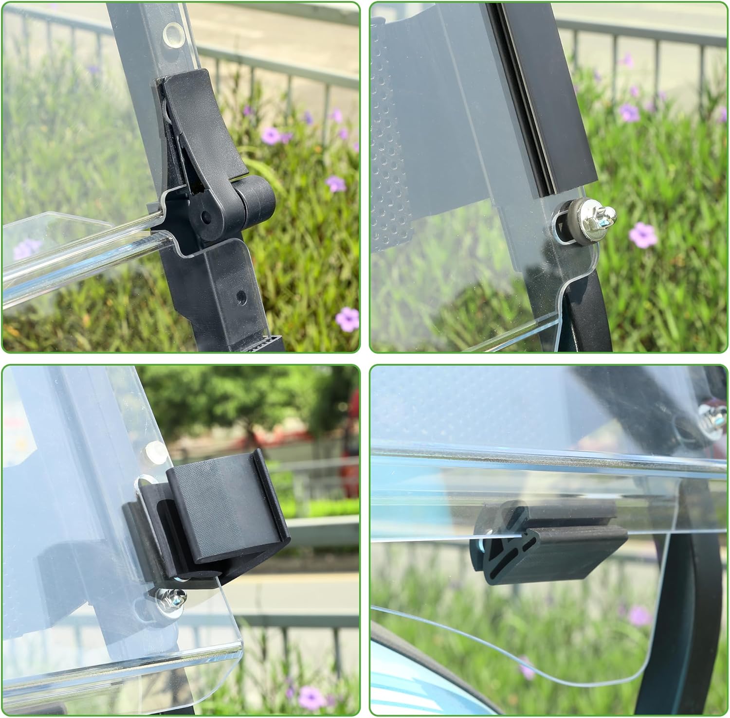 10L0L Golf Cart Windshield for Club Car Precedent 2004-Up, Onward and Tempo 2017-up Gas or Electric,Windshield Fold Down Impact Resistant-Clear