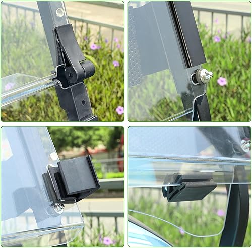 Miniatura 3 de 10L0L Parabrisas de carrito de golf para Club Car Precedent (2004 en adelante) a gas o eléctrico, parabrisas transparente  tintado, plegable,