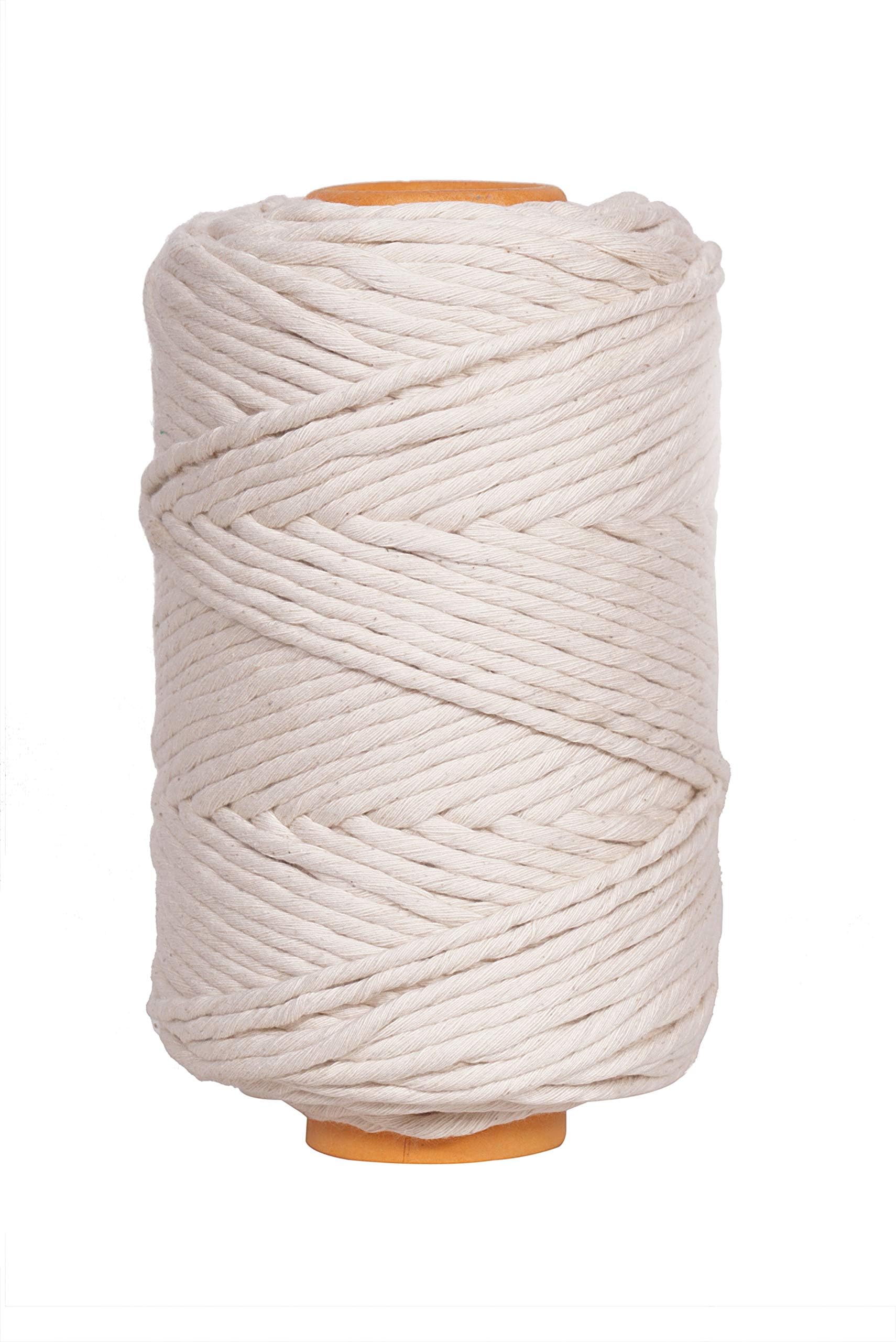 Macrame Cord 8mm X 450 ft Made in India Single Strand 8 mm Macramé Cord Made from 100% Natural Virgin Cotton Perfect Macrame Rope for Handmade Macrame Wall Hangings DIY Plant Hangers