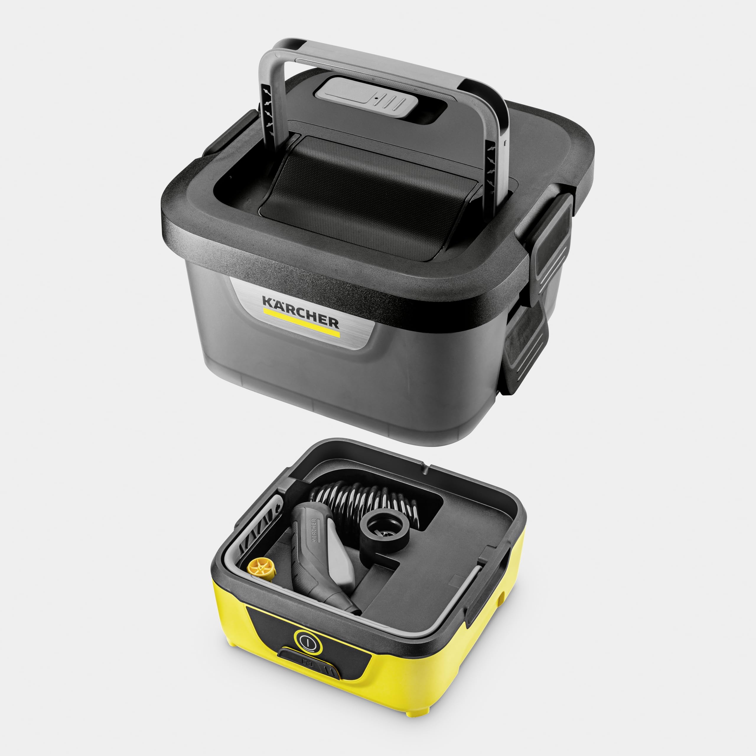 Kärcher Limpiador exterior móvil OC 4 Bike Kit, Caudal: 2 l/min, Peso: 3,1 kg, depósito de agua: 8 L, batería de iones de litio, manguera en espiral, filtro de unidad, cepillo universal, Multi Jet 4