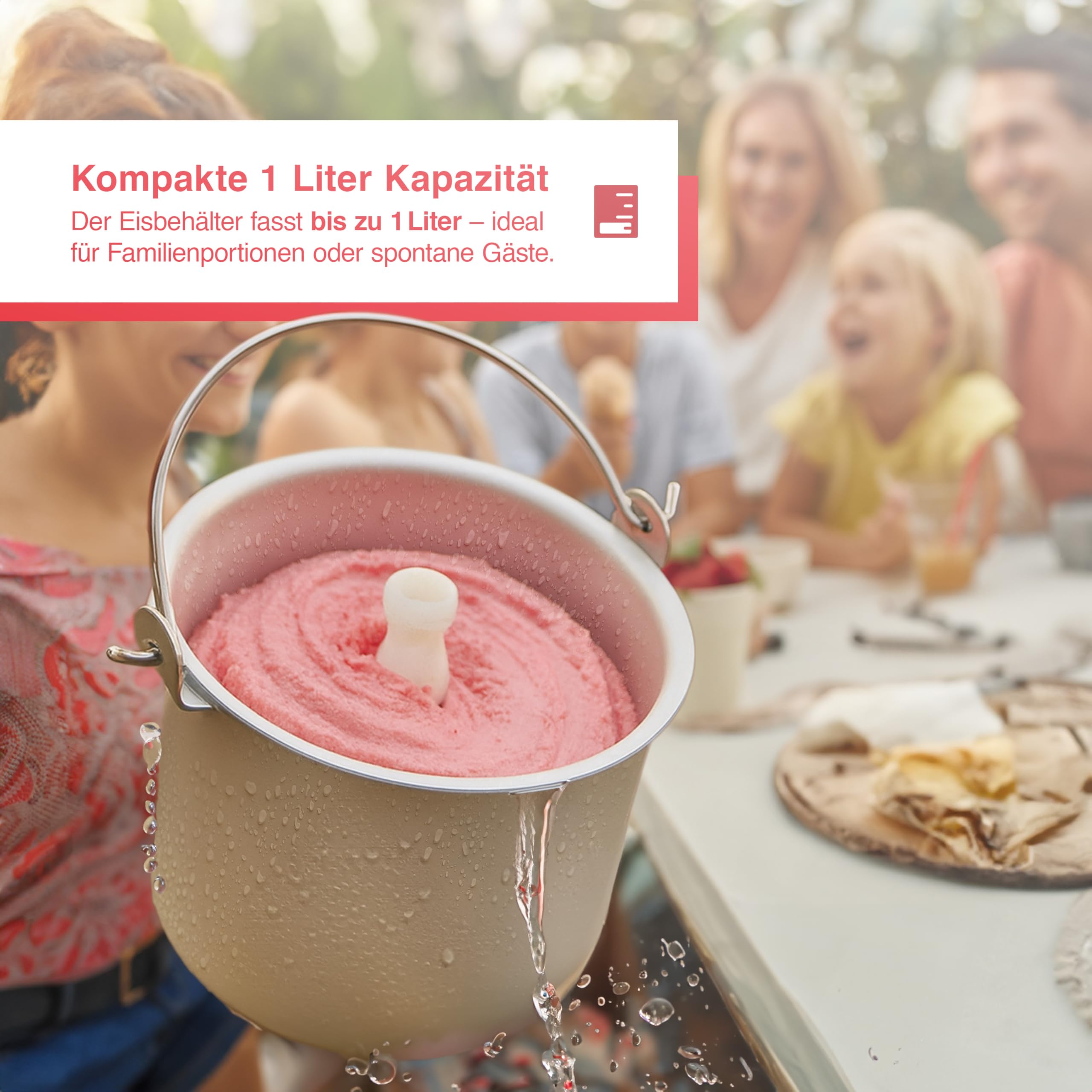 Solis Gelatissima Eismaschine (Typ 8503) – 1L Eiscreme Maschine für Zuhause, Frozen Yogurt & Sorbet Maker, leistungsstarker 100W Kompressor, BPA-frei, benutzerfreundlich mit Timer & Drehregler