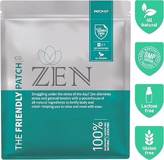 The Friendly Patch Zen "28 Days Supply of Patches" Relax & Calm Patches GABA Supplement Wellness chill Patches for a Zen Experience.