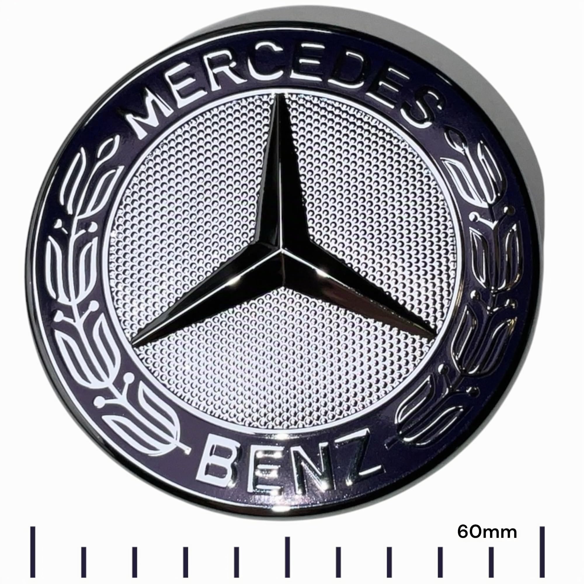 Mercedes Benz 204-817-06-16 - Stemma a forma di stella per cofano auto, cromato e blu