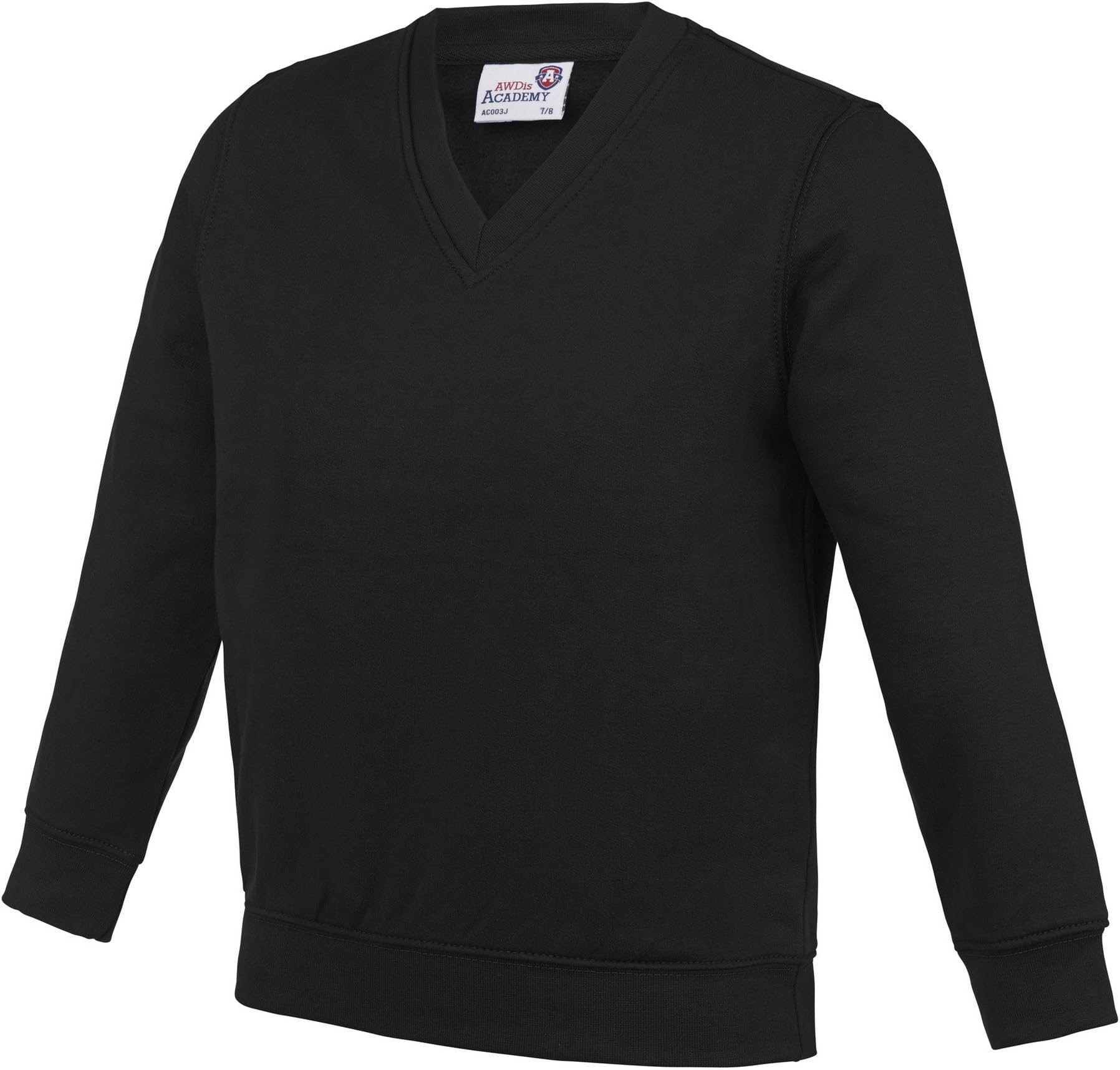 Academy Childrens/Kids Junior V Neck School Jumper/Sweatshirt (11-12 Years) (Black)
