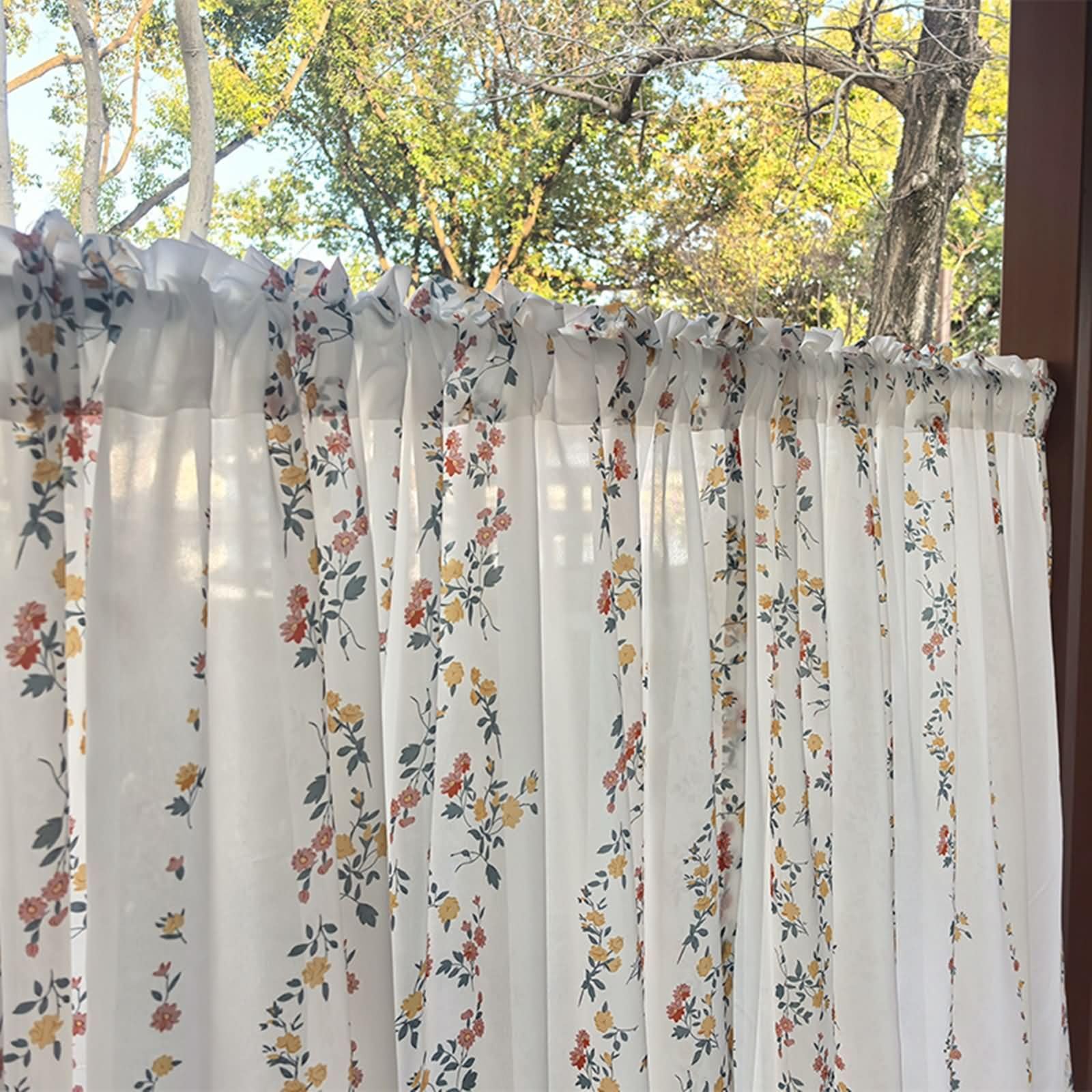 1 tenda corta in stile rustico, larghezza 150 cm, tasca per asta