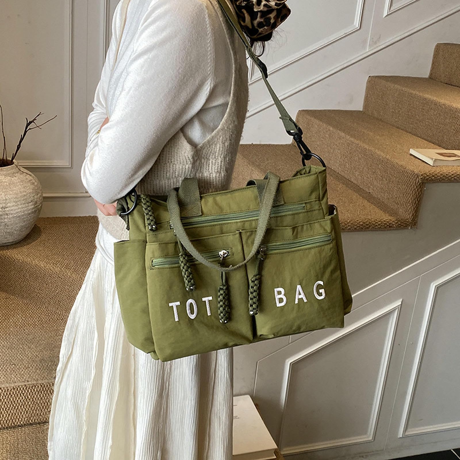 Bolso Bandolera, De Mano Gran Capacidad para Mujer, Hombro Informal Simple, Cruzado Tendencia A La Moda