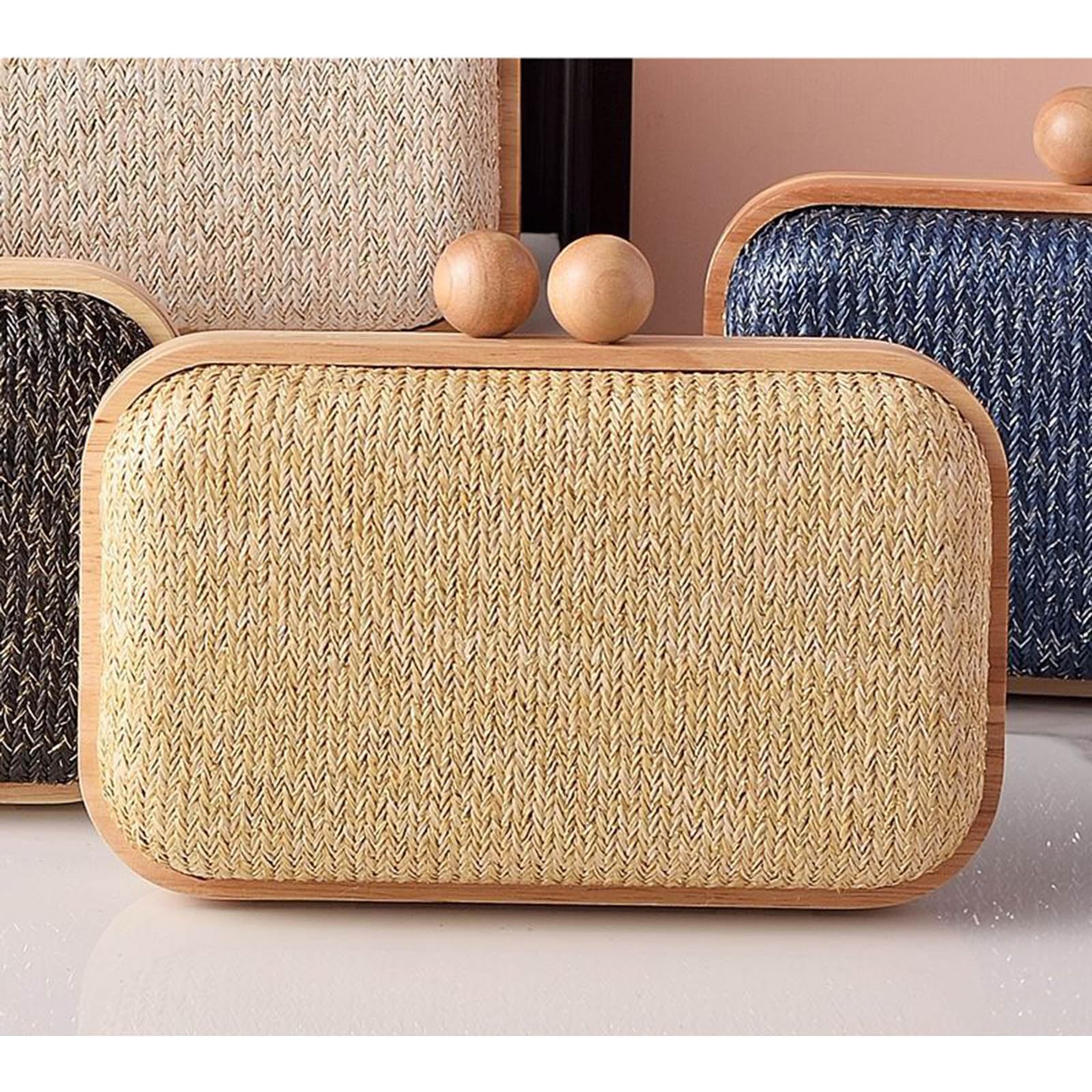 Pochette in paglia per donne e ragazze, pochette da sera, borsa a tracolla in paglia, estate, spiaggia, estati