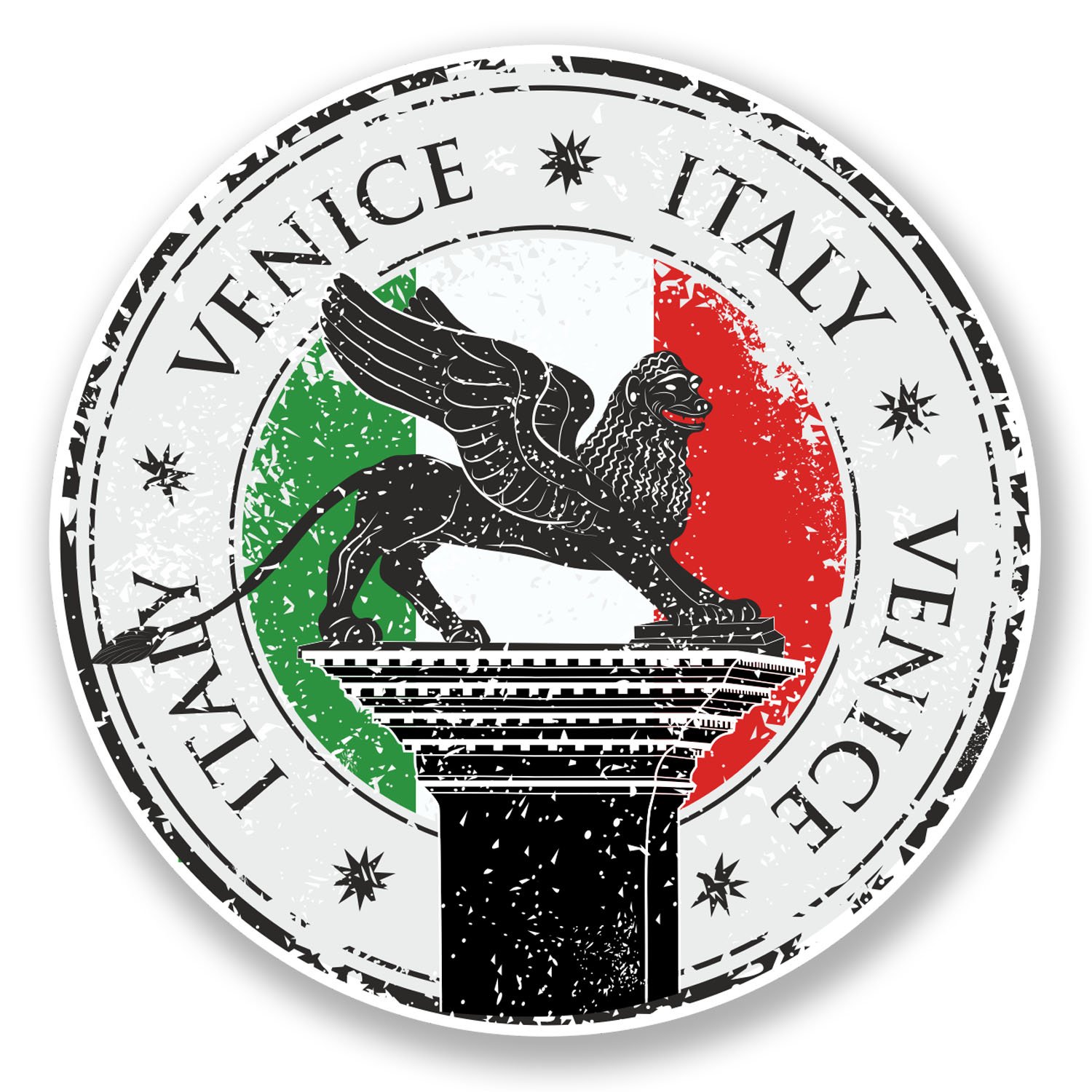 Destinationvinyl Multi 2 X 10Cm Venice Italy Vinyl Sticker Travel Luggage Tag Laptop Italian Flag #6642 (10Cm X 10Cm)