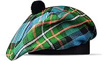 Vista 15 de Sombrero escocés Tam o Shanter Gorro escocés Tartan P.V Tartan (poliviscosa) Mezcla de lana con pompón Talla única para todos.