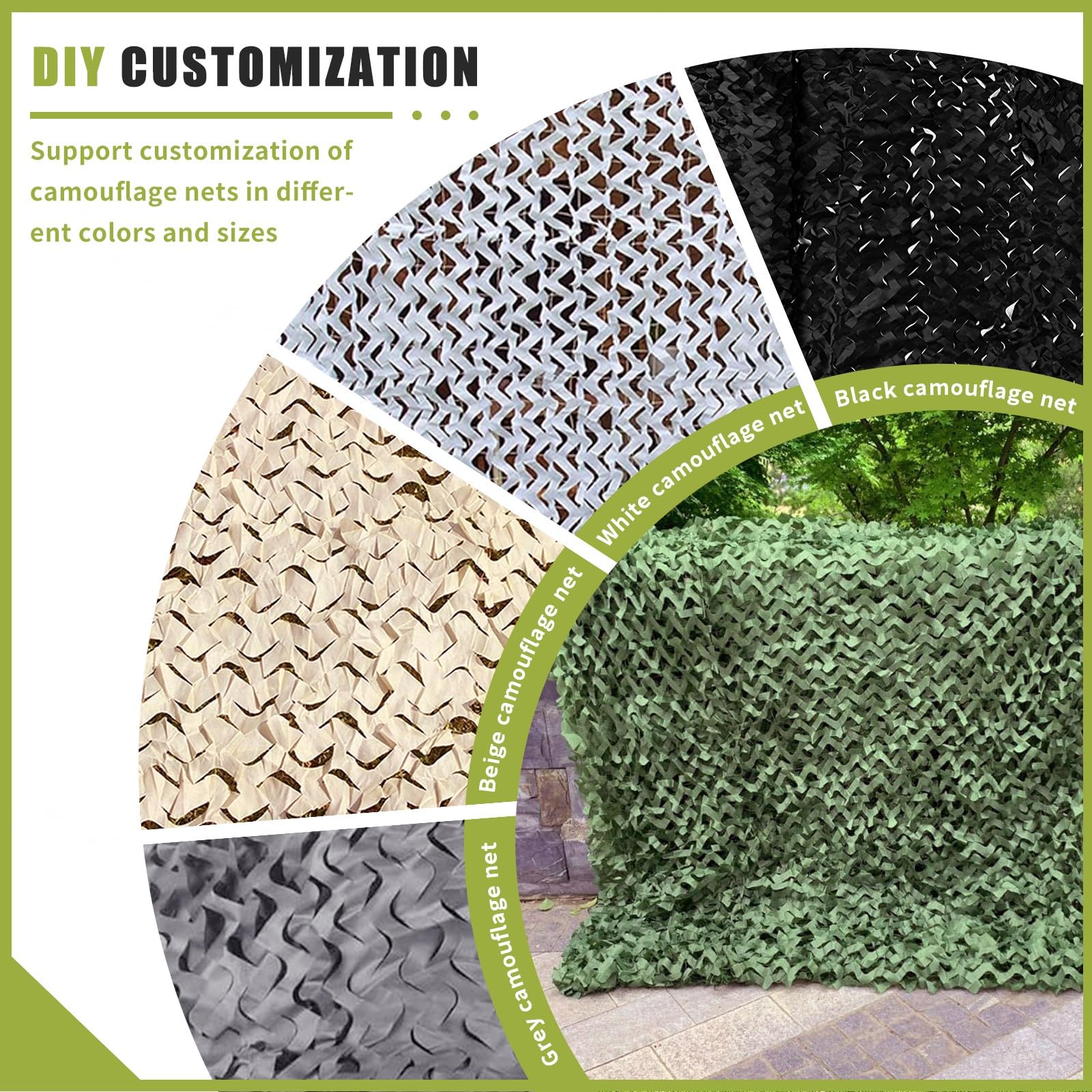Tarnnetz Camouflage Netz 2x4m Bis 4x6m - Verstärktes Militärnetz Für Garten, Jagd & Sonnenschutz