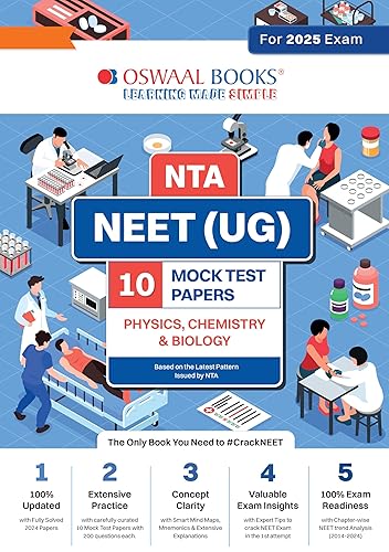 Oswaal NEET (UG) 10 Mock Test Papers PHYSICS, CHEMISTRY &amp; BIOLOGY for 2025 Exam | Based On Latest NTA Pattern