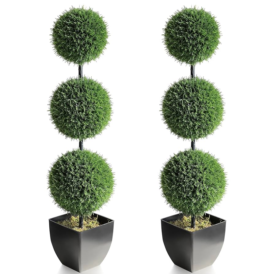 Amazon｜momoplant アウトドア 人工トピアリー ヒノキボール