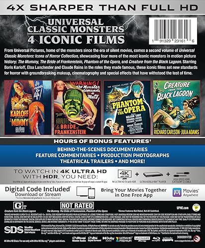 Vista 3 de Universal Classic Monsters Icons of Horror Collection (The Mummy The Bride of Frankenstein Phantom of the Opera Creature from the Black Lagoon)