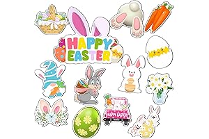 13 Pieces Easter Magnets Fridge Magnets Bunny Carrot Easter Decoration Gifts