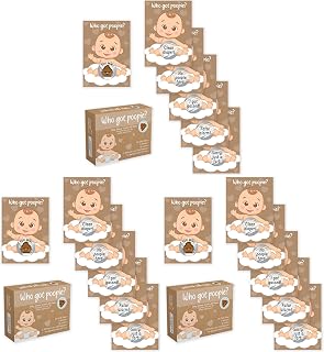 Party Hearty Baby Shower Scratch-Off Game, Poopie Emoji Cards - Kraft Boy (Pack of 3)