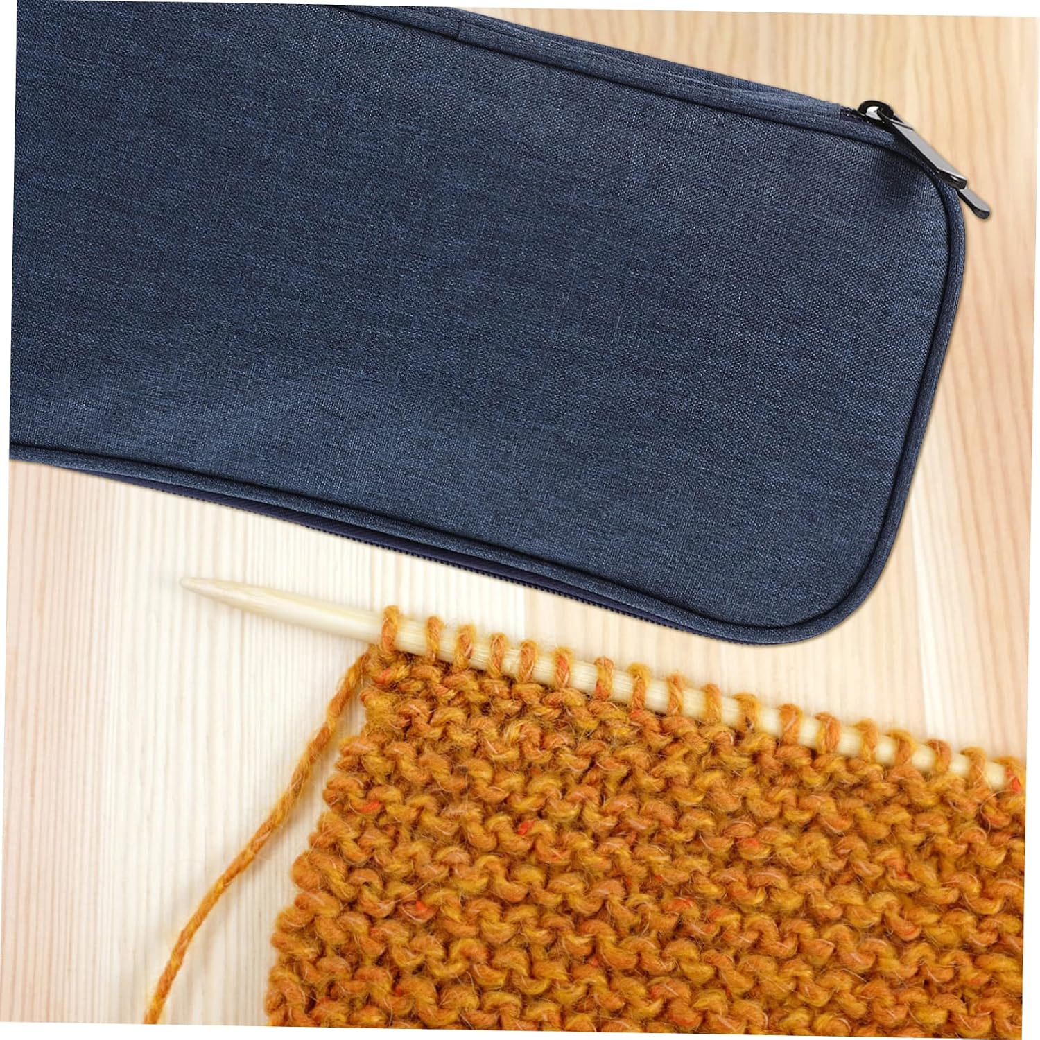 STOBOK Knitting Needles Pouch Oxford Cloth Crochet Hooks Storage Organizer Bag Portable Empty Yarn Pouch for Easy Carrying and Organizing Knitting Accessories Dark