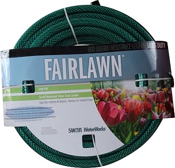 Swan Products SNCFA12100 Light Duty Fairlawn Water Saver Chore Garden Hose, 100 ft, 1/2" diameter, Green