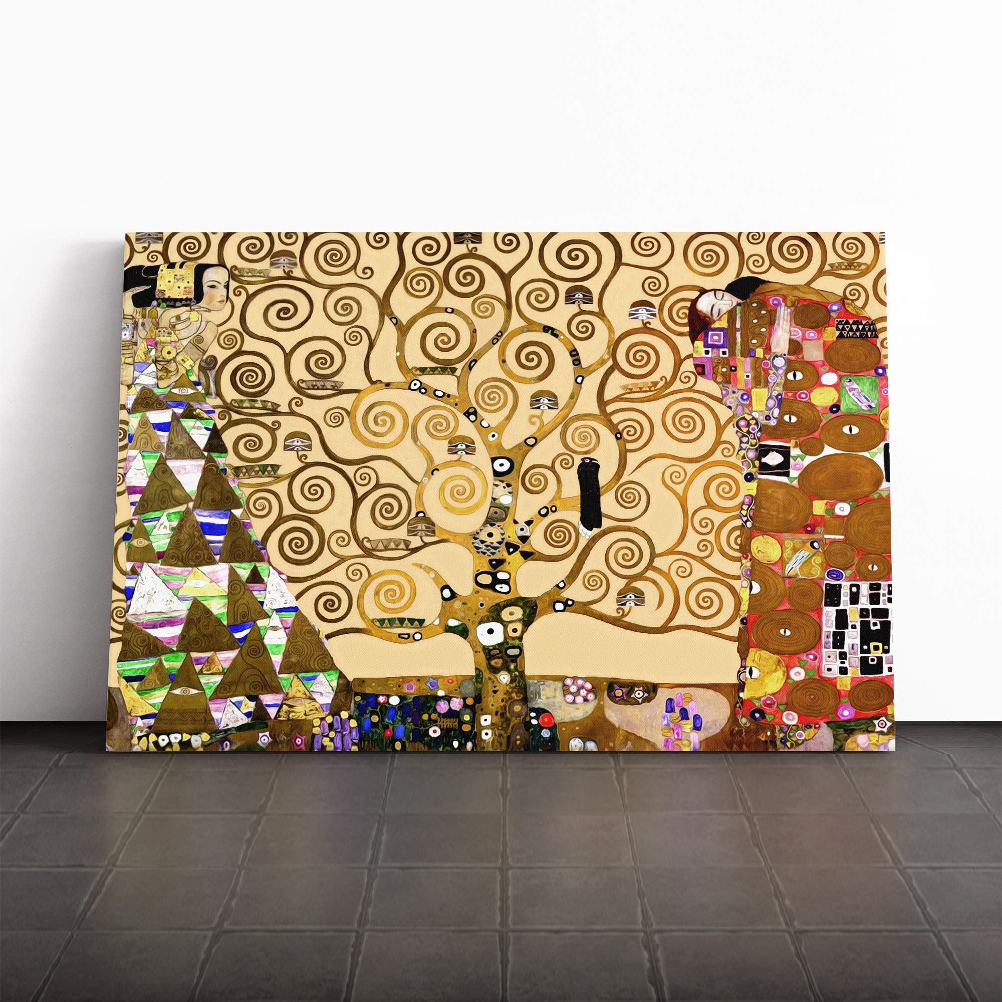 Gustav Klimt The Tree of Life Canvas Print | Gallery Wrapped 30mm Frame Wall Art | 30x20 inches | Ready to Hang | Modern Landscape Picture | Living Room Bedroom Lounge Office