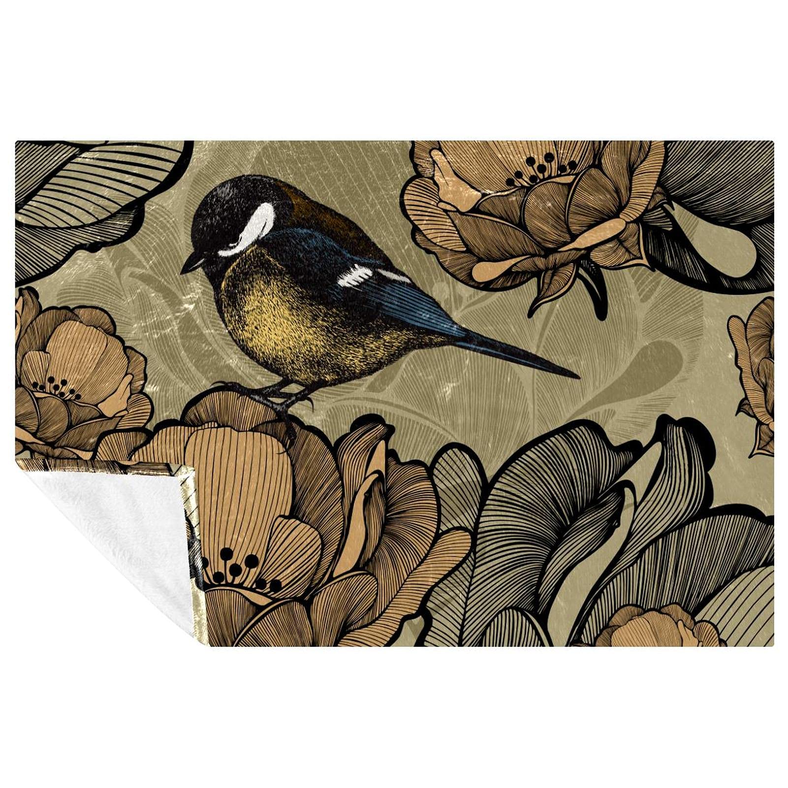 Couverture douce et chaude magpie pour pique-nique et camping chic en plein air 150x100cm
