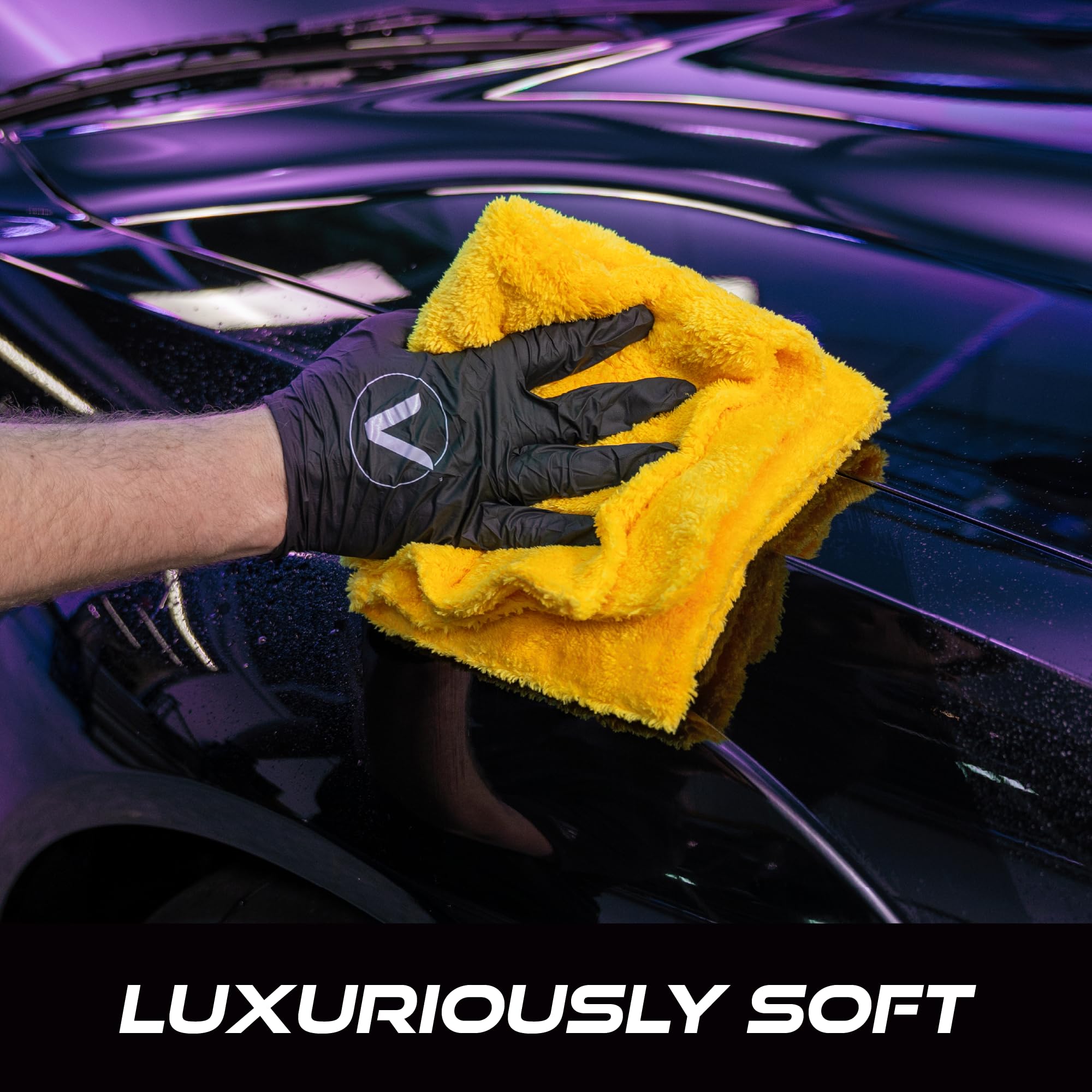 VIKING Mikrofaser-Reinigungstuch für Auto-Detaillierung, ultraweiche Mikrofaser-Handtücher für Auto-Reinigungsmittel, gelb, 40,6 x 40,6 cm, 3 Stück
