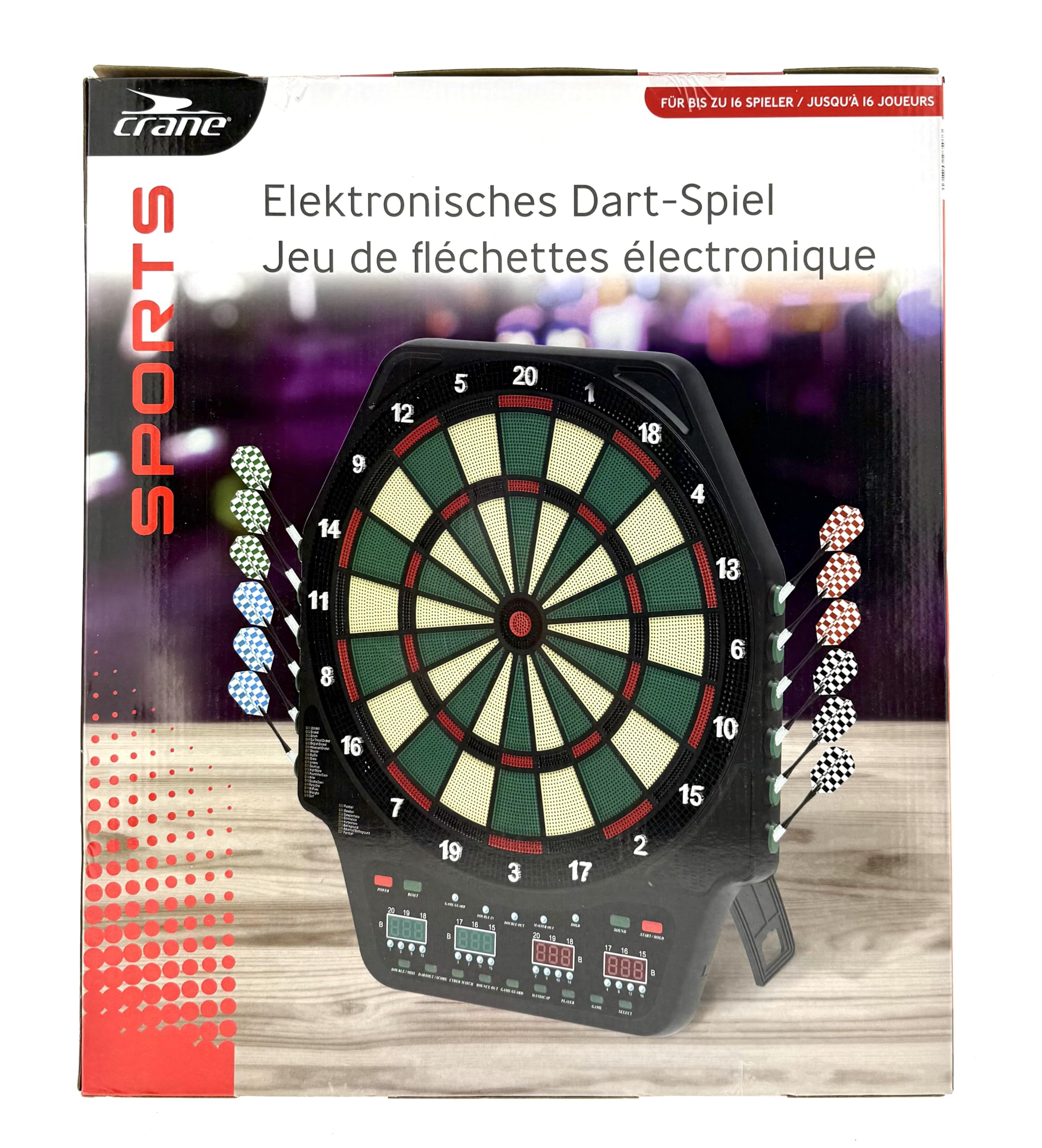 Cible Fléchettes Électronique WINMAU Ton Machine – 90+ Jeux, 8 Joueurs, Écran Digital, 2 Fléchettes Incluses