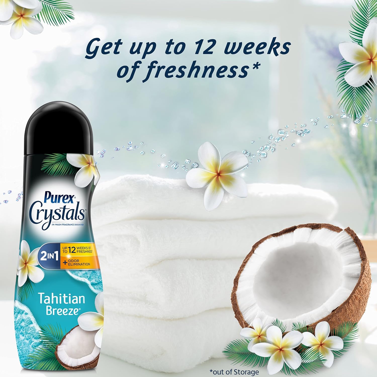 Purex Purex Crystals in-wash Fragrance and Scent Booster, Tahitian Breeze, 21 Ounce, 4 Count, 84 Ounce