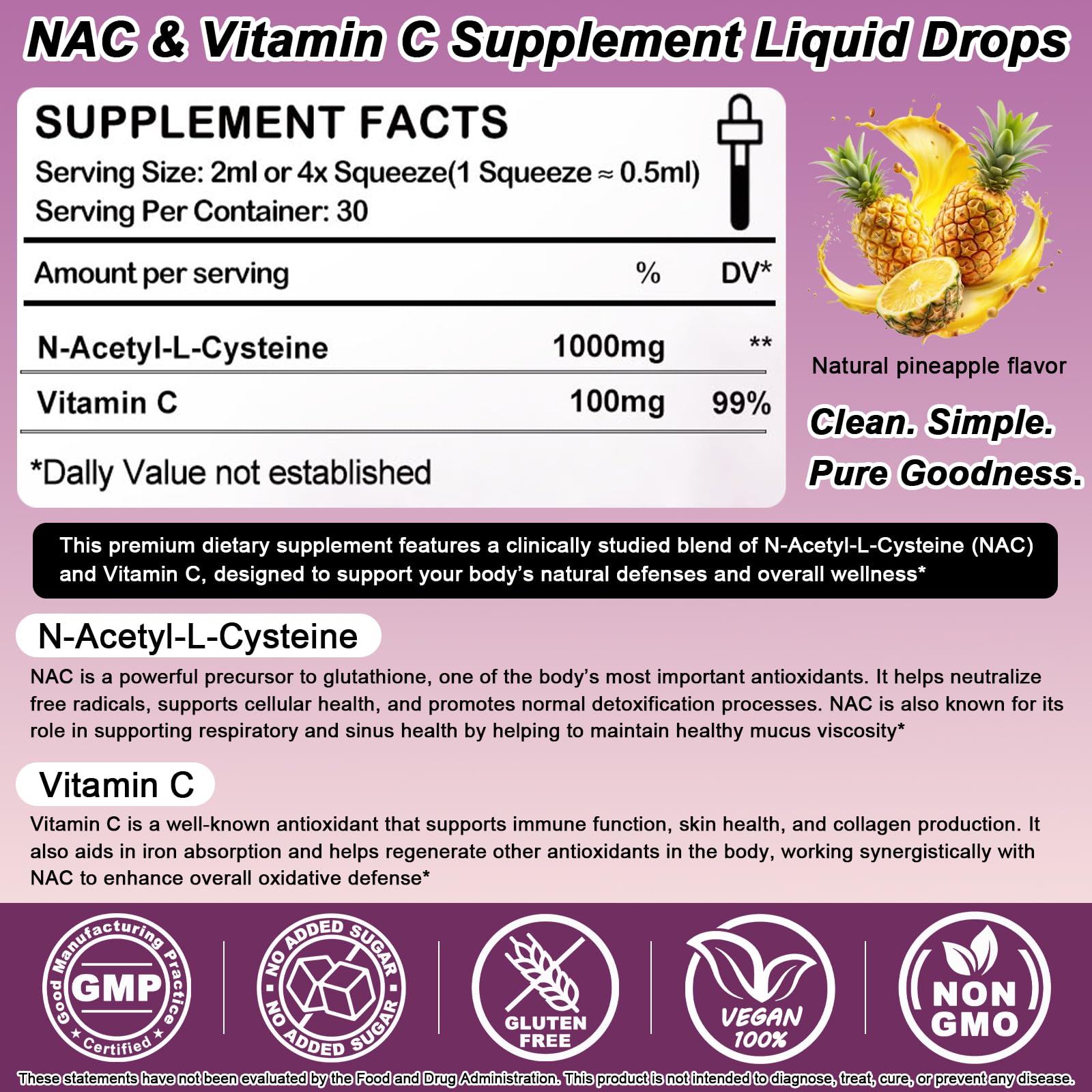 NAC Supplement N-Acetyl Cysteine 1000mg, Fast Absorb Liposomal Nac Drops — Amazon image 2
