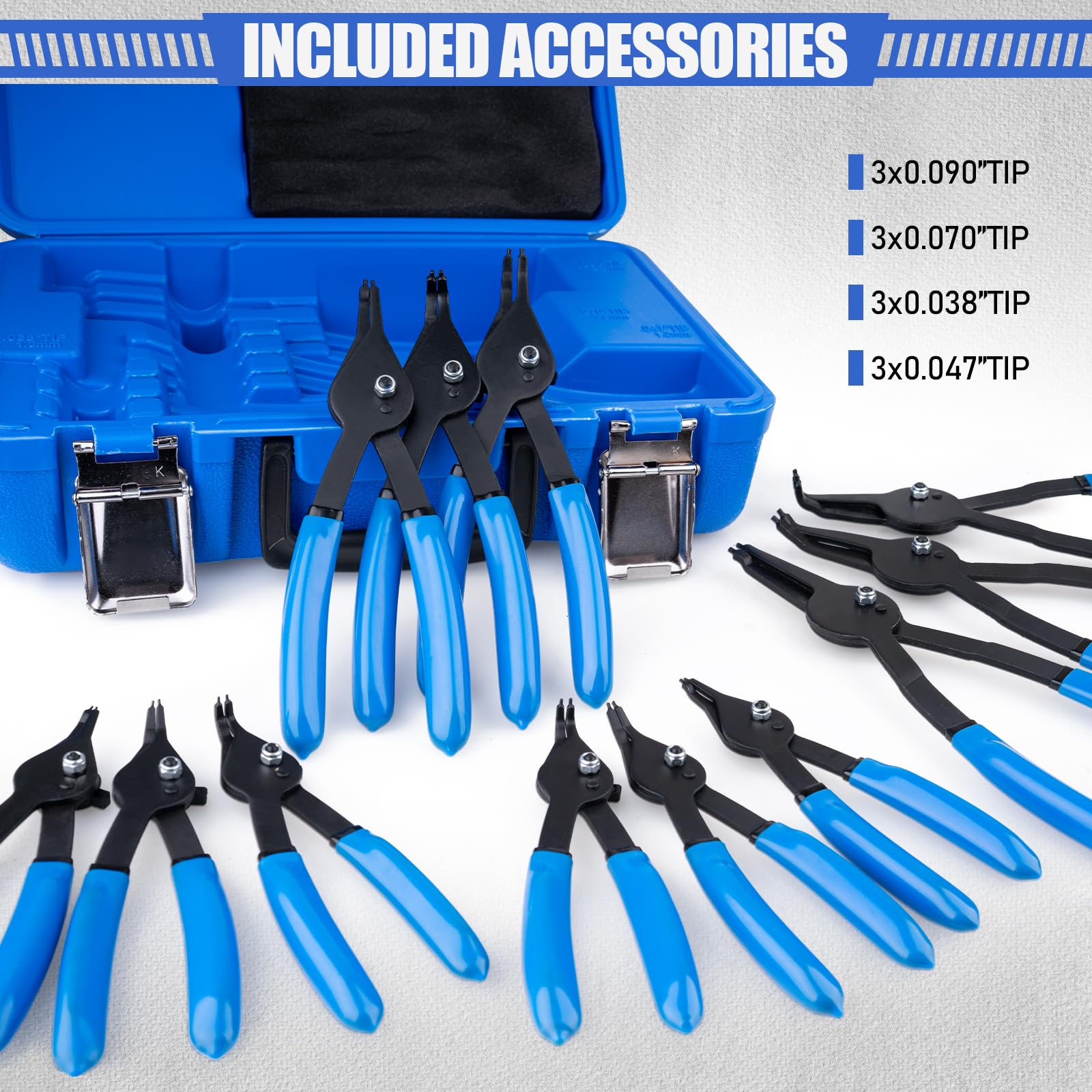Janhemei Snap Ring Pliers Set - 12 Piece -2