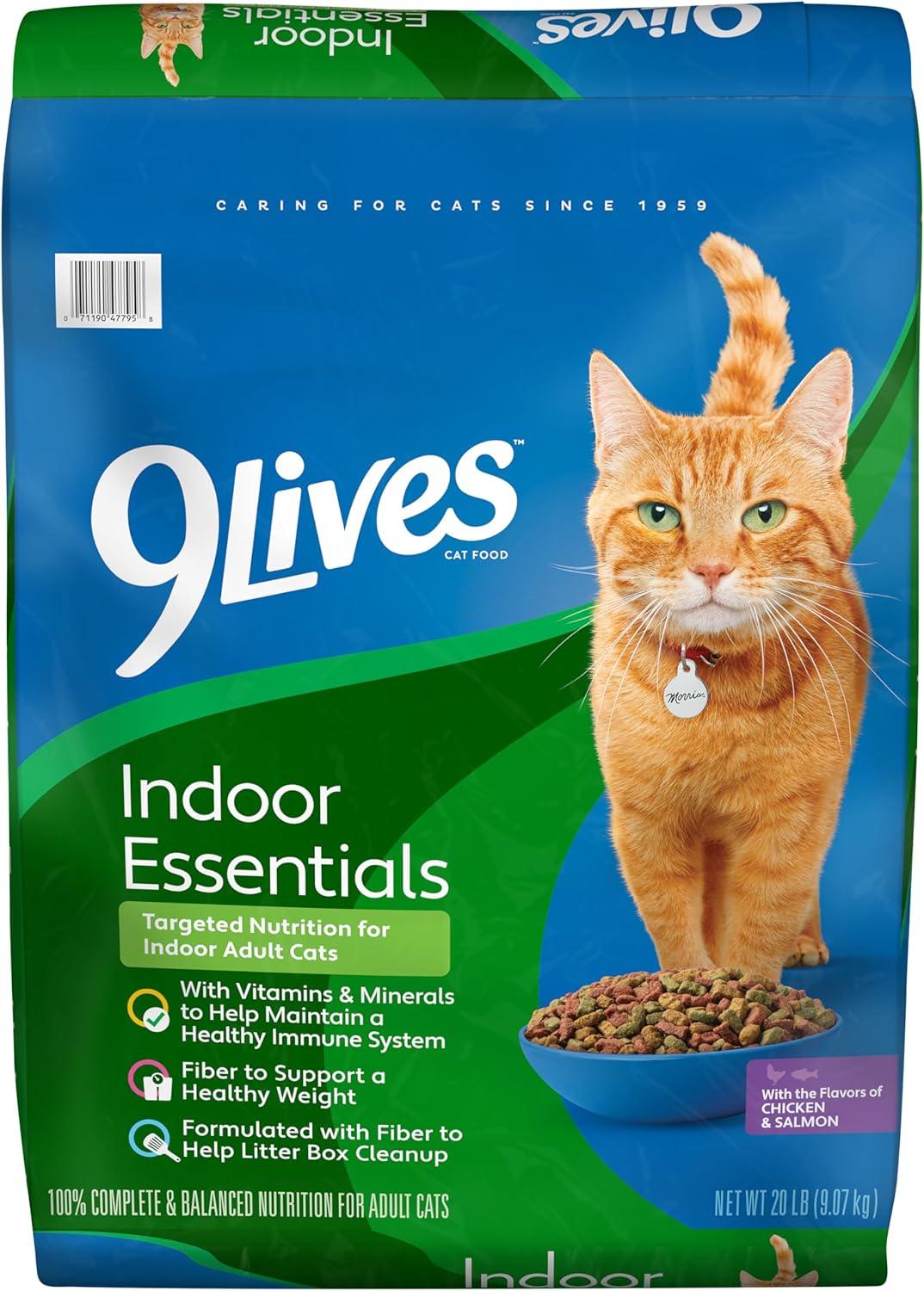 9Lives Indoor Complete Dry Cat Food, 20 lb. Bag