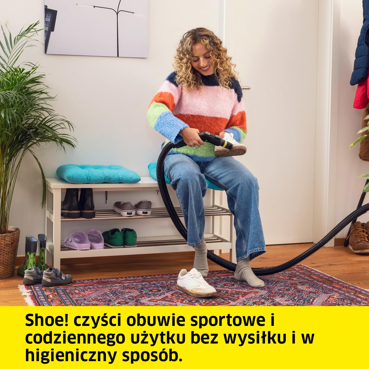 Kärcher Shoe!Cleaner SE 3 Compact, SE 4, 5, 6, oryginalne akcesorium do odkurzaczy piorących Kärcher, czyszczenie obuwia sportowego i codziennego użytku, bez kapania, miękkie włosie, funkcja płukania