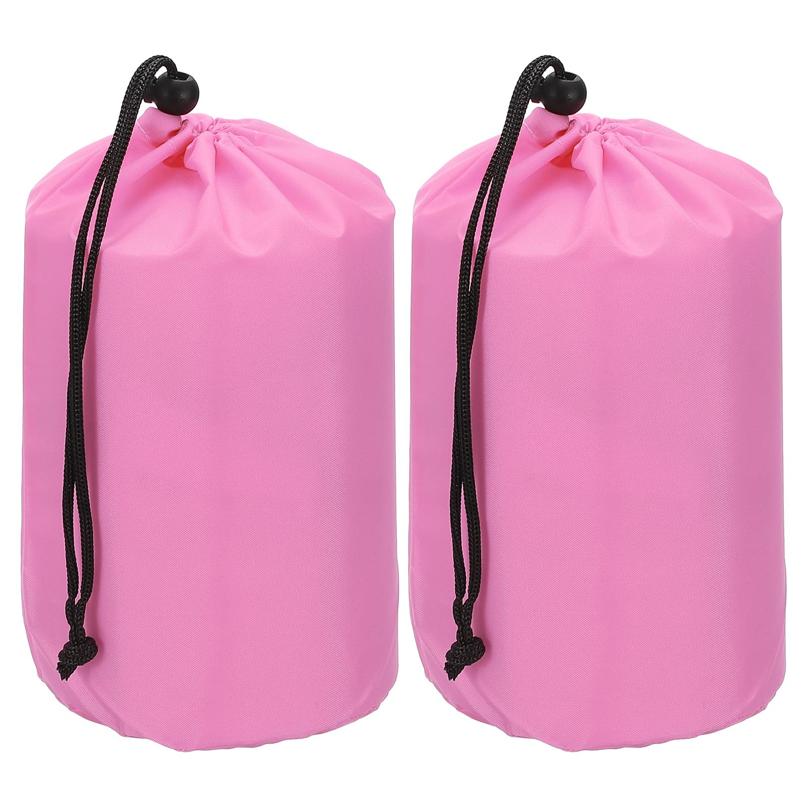PATIKIL Stuff Sack, 2 Pcs 6 x 13 Inch Waterproof Outdoor Storage Sack Portable Drawstring Dust Flap Bag Lightweight Sleeping Bag for Camping Hiking Travel, Pink