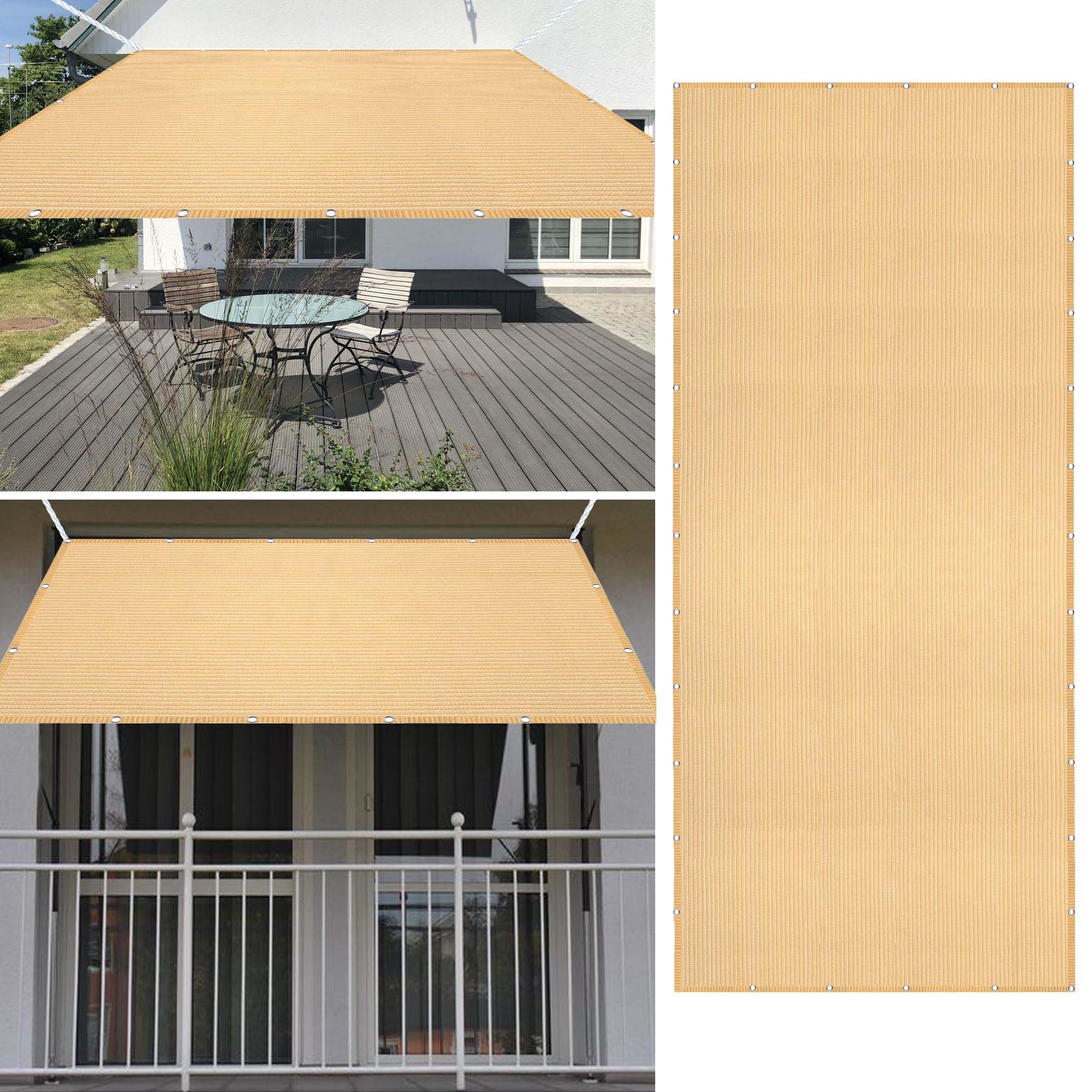 Voile d'ombrage rectangulaire anti-UV 98% protection solaire crème 250x560