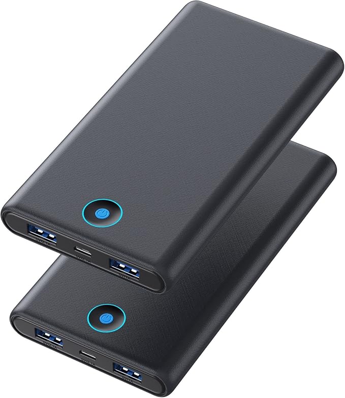 [2-Pack] Portable Charger Power Bank 20000mAh,Ultra Slim Fast Charging Battery Pack with Dual USB Outputs,Travel Essential Portable Phone Charger for iPhone 17/16/15/14/13/12/X,Galaxy S24, Android etc