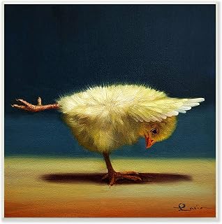 Stupell Industries Yoga Chicks Warrior III Pose Funny Animal Painting