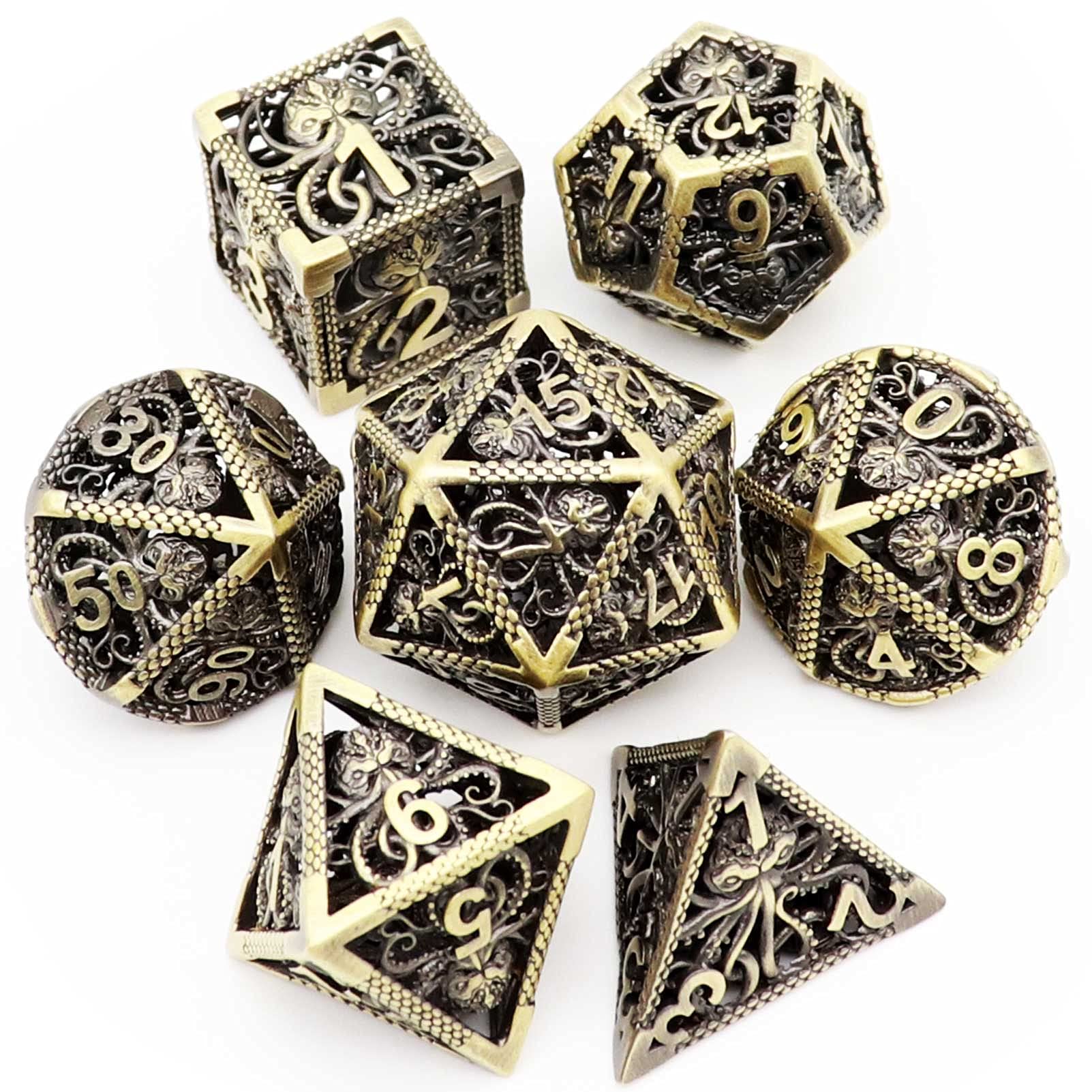Amazon.com: Haxtec Hollow Metal Dice Set D&D Gifts Polyhedral DND Dice for  Dungeons and Dragons Pathfinder RPG Games-Antique Bronze : Toys & Games