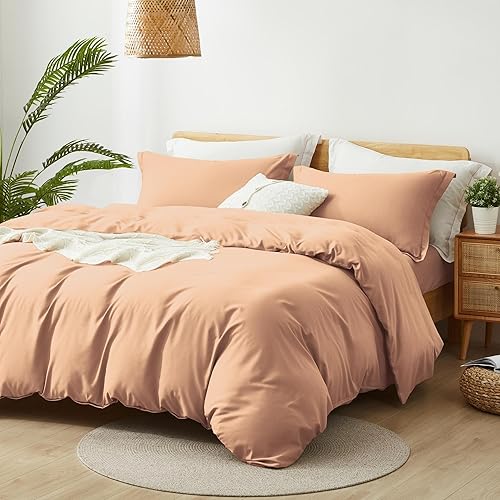 Juego de funda de edredón de 3 piezas 100% microfibra prelavada, ultra suave, transpirable, hipoalergénica con cierre de cremallera (1 funda de