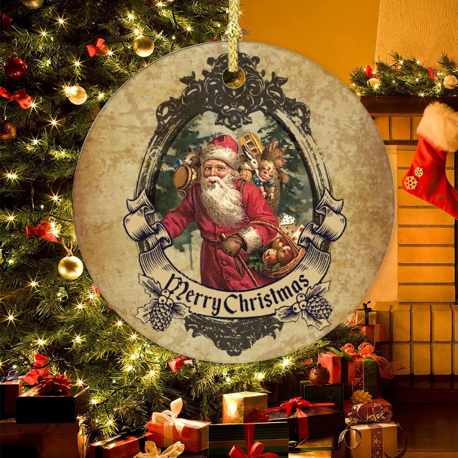 Amazon.com: Victorian French Merry Christmas Ornament Vintage Xmas 