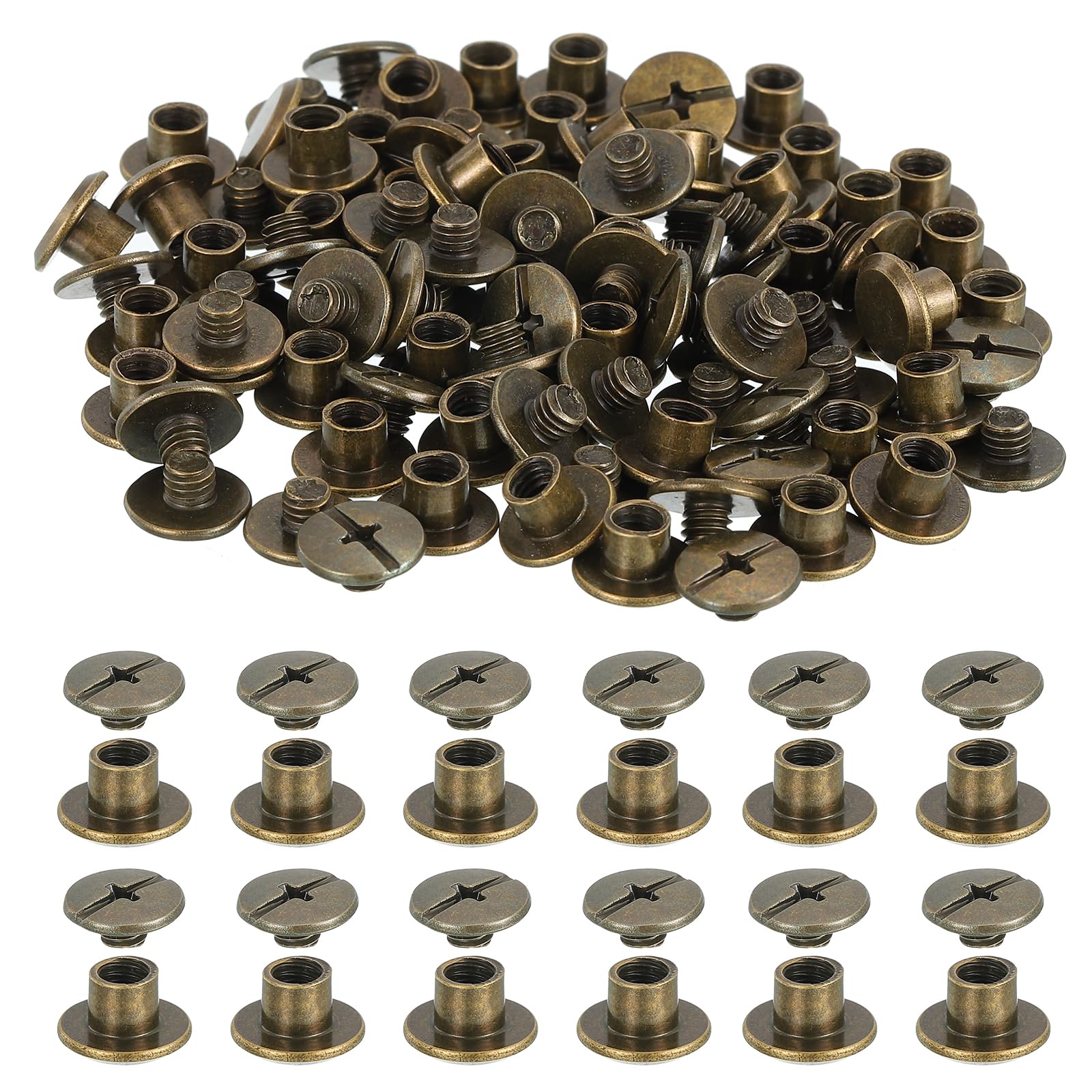 PATIKIL 5.5mm Chicago Screws Leather Rivets