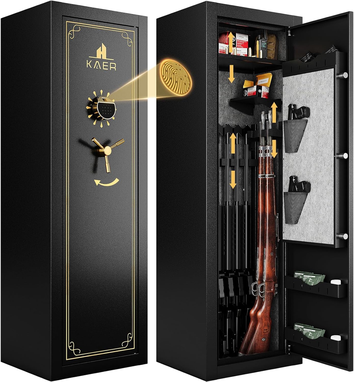 KAER Biometric Gun Safe for Rifles and Pistols, Assembled