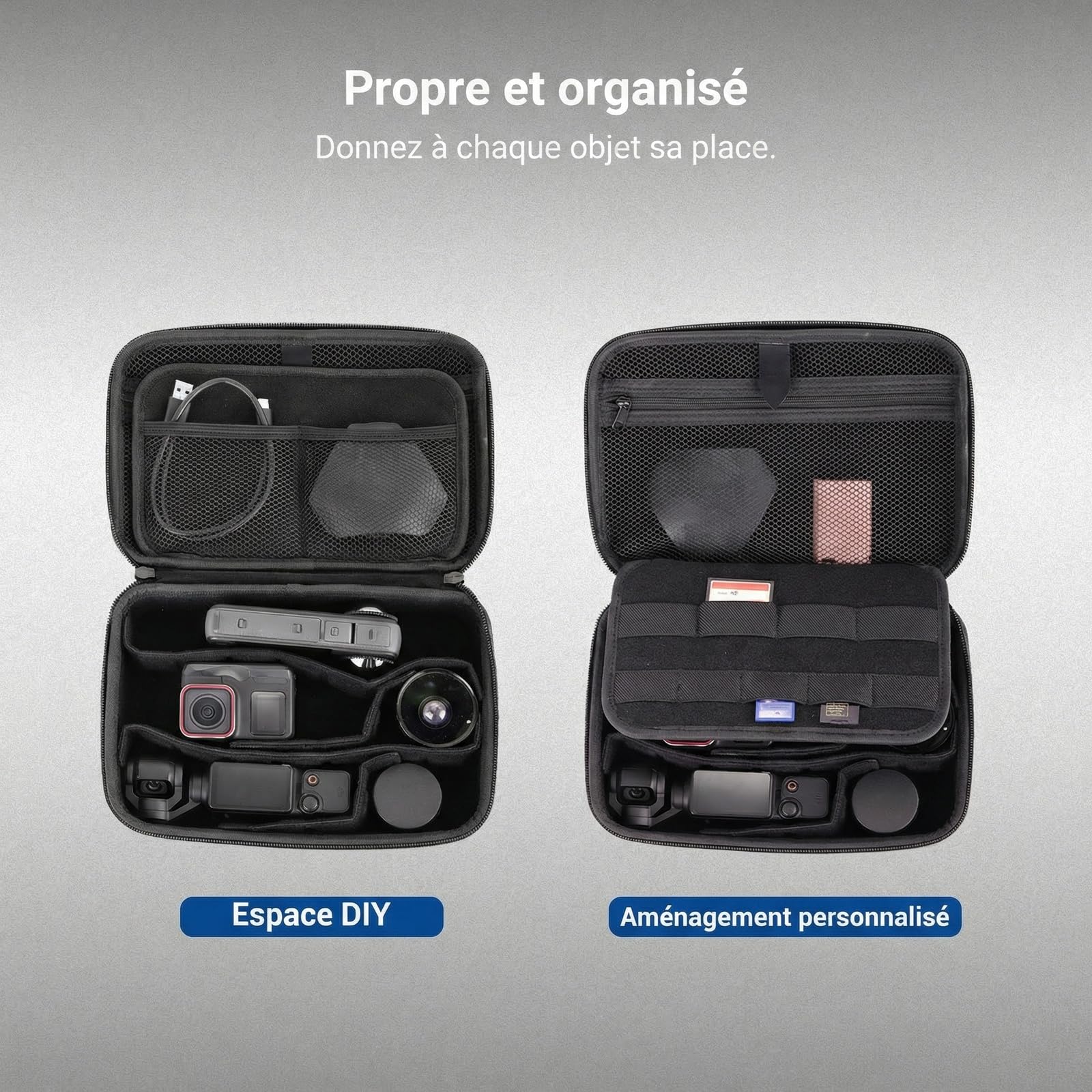 NEEWER Étui Transport pour caméra d'action et Accessoires,Sac Rangement Protecteur résistant aux éclaboussures, Compatible avec GoPro, DJI Osmo 360 Action 5 Pro, Pocket 3 et objectifs NEEWER, PB27