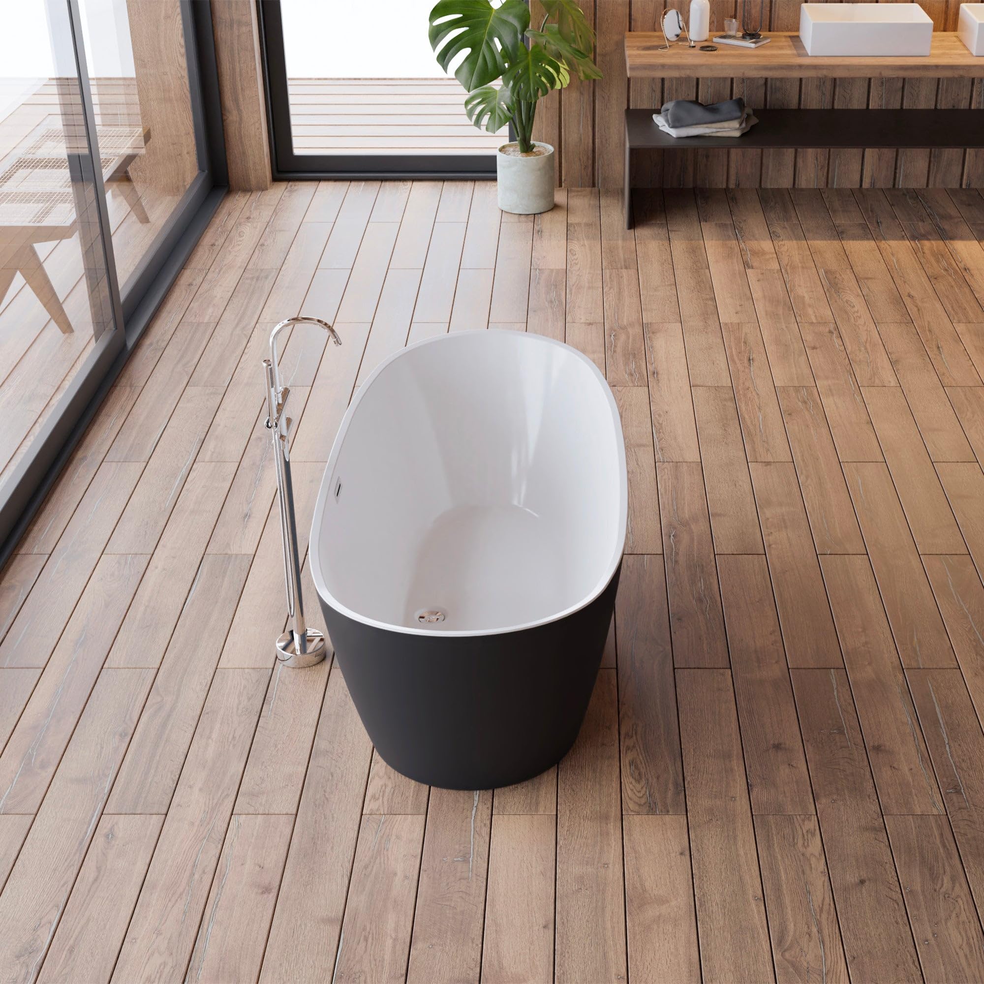 SPALINA Venecia Noire - Bañera exenta Oval L. 170 x l. 80 cm