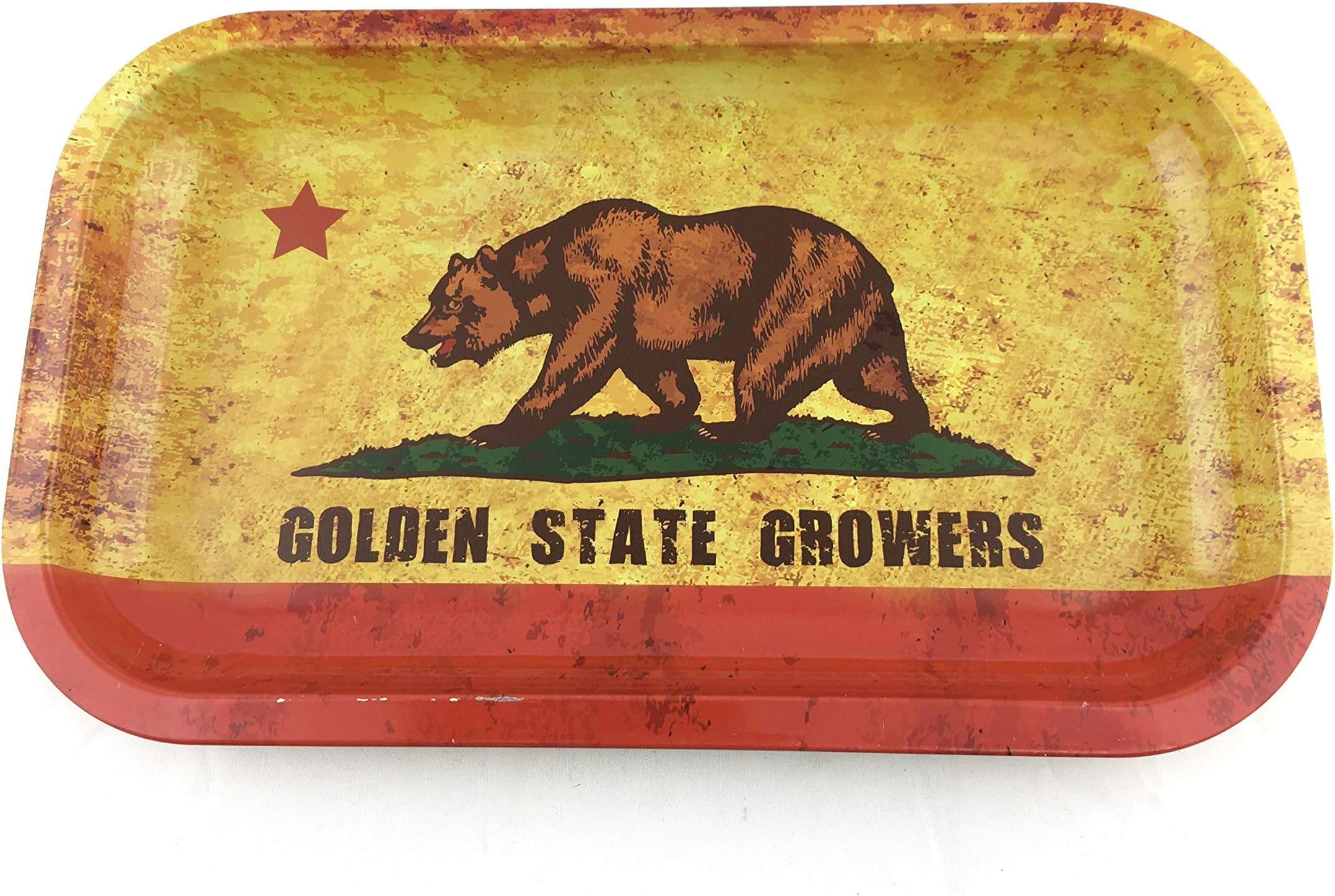 CiGuru TRMT004L Large Metal Tobacco Rolling Tray Hand roller Rolling Trays Rolling Case Machine Tools Tobacco Storage Tray Golden State - Large